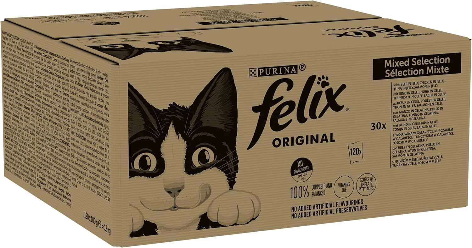 Felix Adult Wet Cat Food, 120 Bags
