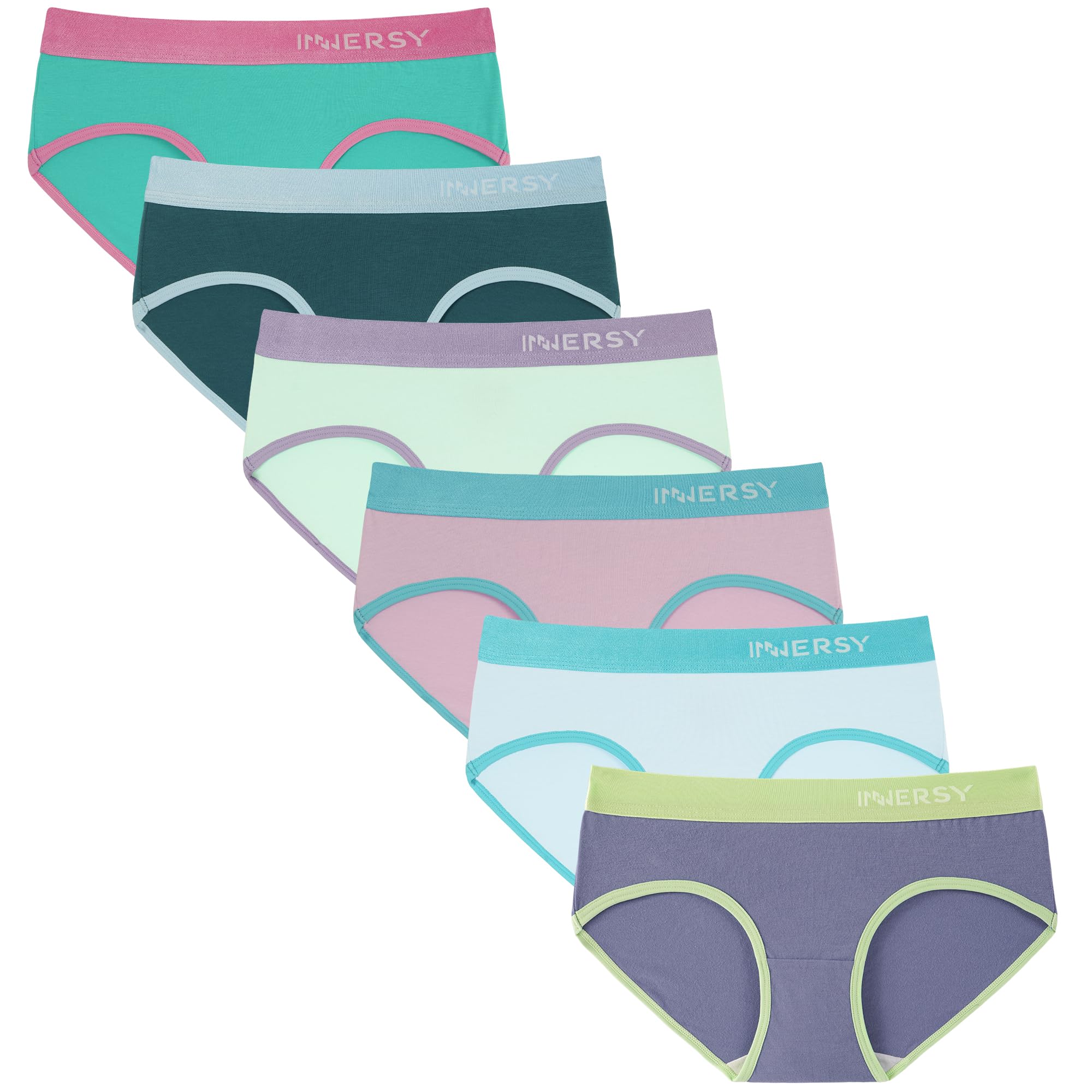 INNERSY Bragas Niña Adolescente Braguitas Algodón Cómodas Ropa Interior Deportiva Pack de 6