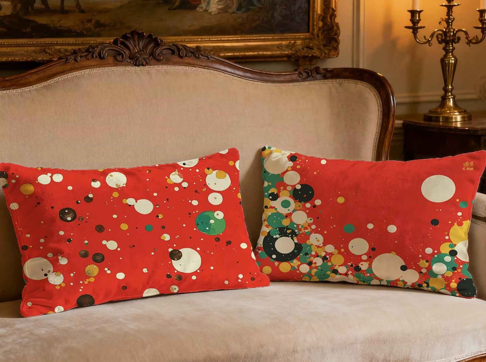 Housse de coussin rouge velours 50x70cm taie oreiller rectangulaire nordique