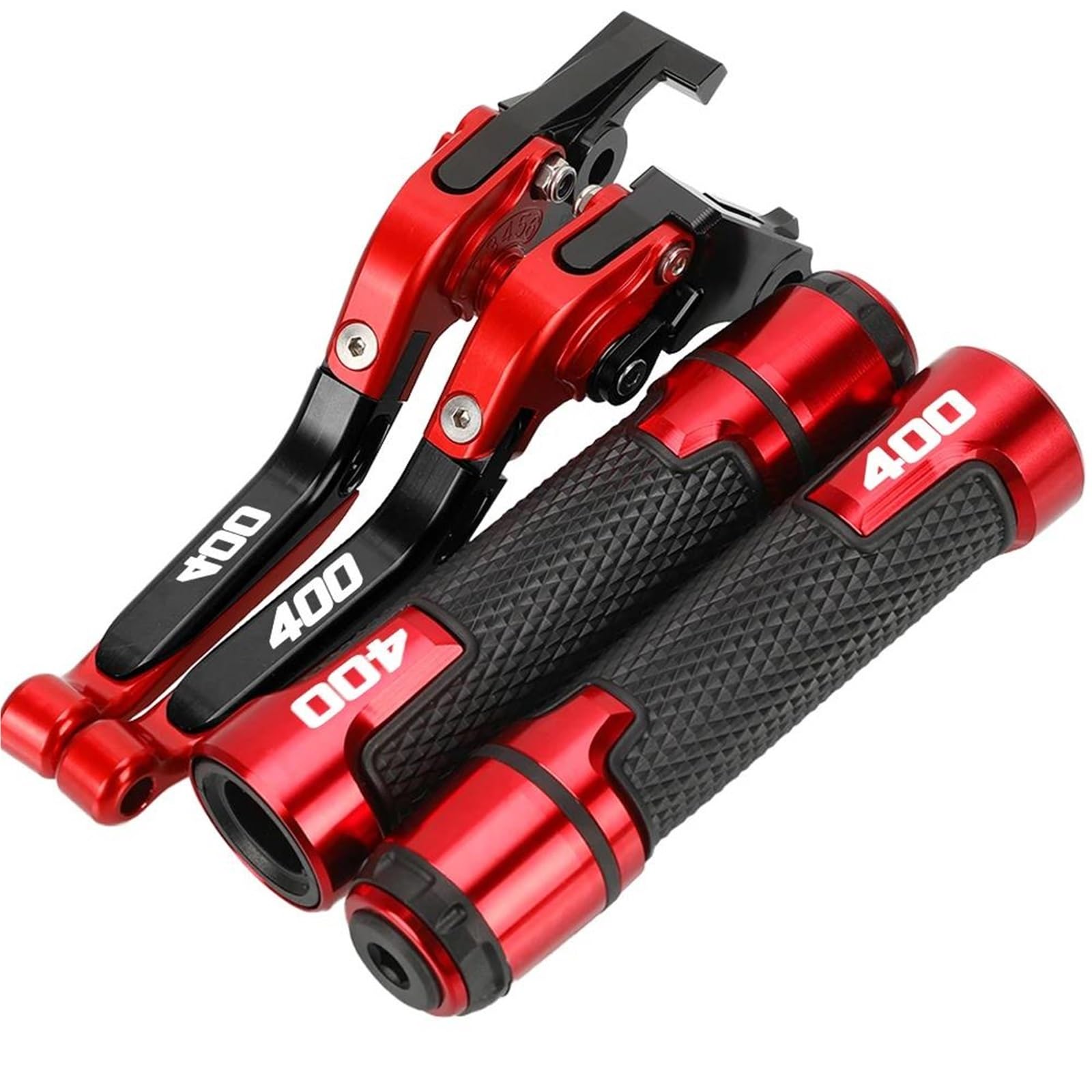 GQUIKGW Replace Motorcycle Folding Extendable Clutch Levers Brake Adjustable Handle for CB1 CB400F 1989 1990 1991(Red 2)