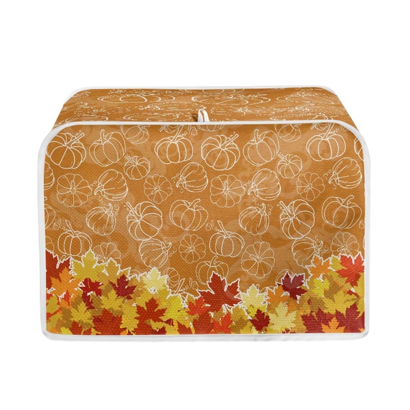 Maple Leaf Fall 2 Slice Toaster Covers, Anti-Scratch Covers Protection Small Appliance Cover Thanksgiving Day Gift Dustproof Bakeware Protector with Top Hook