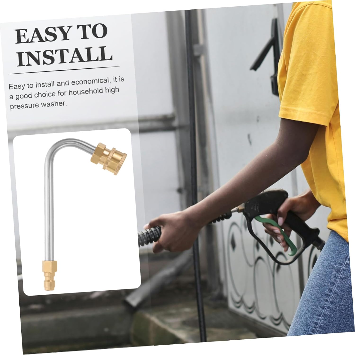 BESTonZON High Pressure Extension Wand for Pressure Washers Durable Angled Wand for Convenient Cleaning Compatible with Various Nozzle Tips for Versatile Use