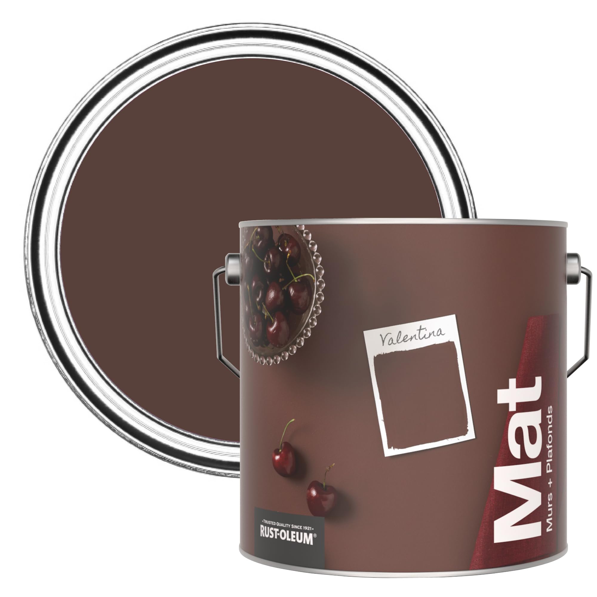 Rust-Oleum Peinture Mate Murs et Plafonds Rouge - Valentina 2,5L