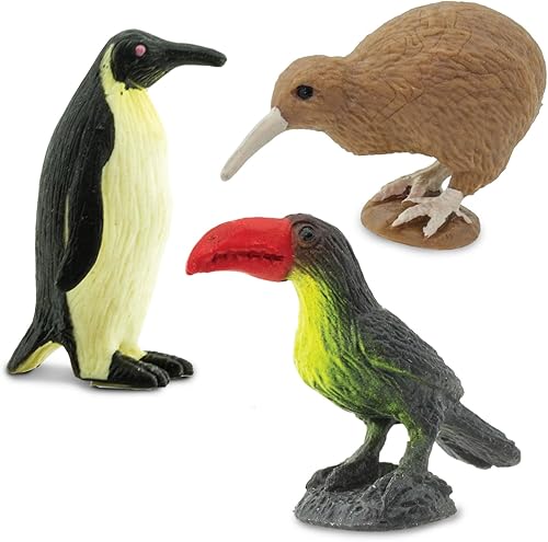 Miniatura 6 de Safari Ltd. Good Luck Minis Birds Fun Pack – 8 mini figuritas: búho nevado, águila calva, flamenco, cardenal, pingüino emperador, pollito, kiwi,