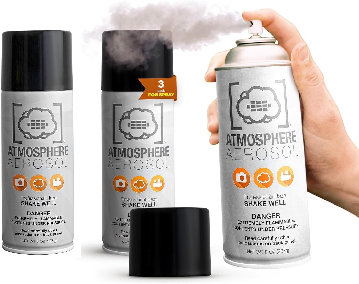 3 Pack - Haze/Fog Spray for Photographers & Filmmakers - Photography Smoke and Light Ray Effects for Indoor and Outdoor Use - Spray Made in The USA - Safe Fog Machine Alternative