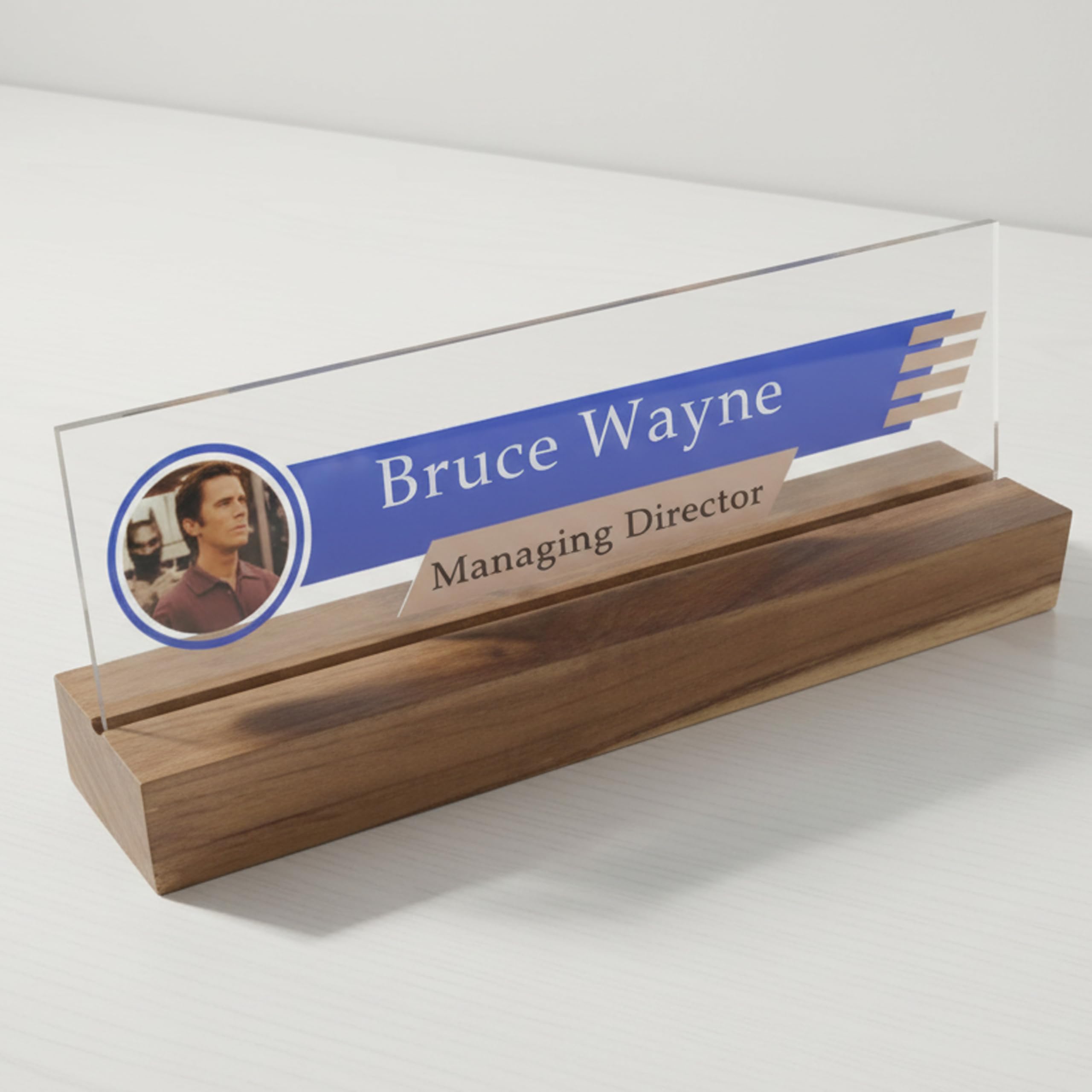 Customized Desk Name Plate with Wooden Base | Personalized Office Table Name Plate | Black Acrylic (Model 1) — Amazon image 12