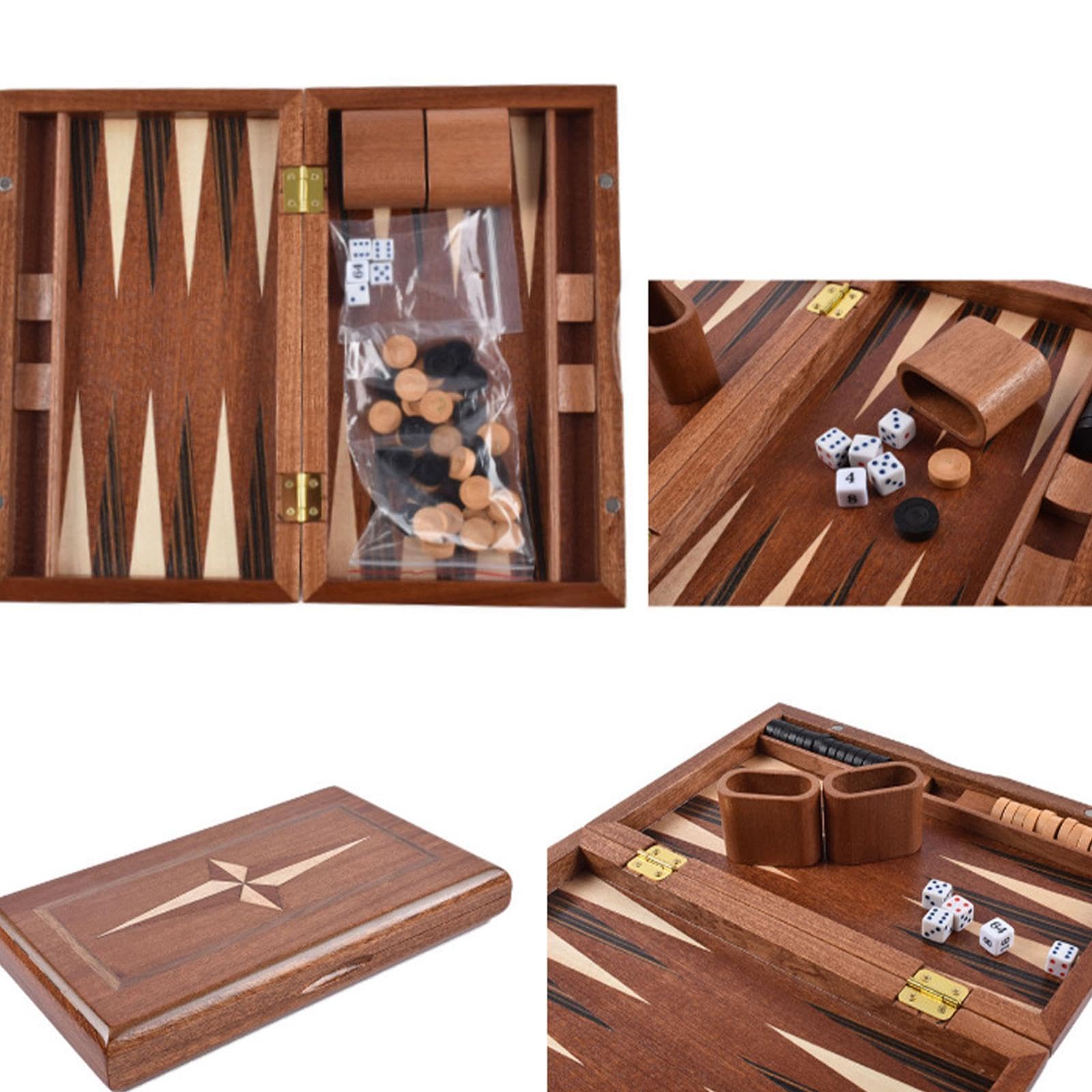 Backgammon Brettspiel Set Faltbares Reisespiel Unterhaltung Lernspiel Elegantes Design für Familien Erwachsene Freizeit Deko, Style C
