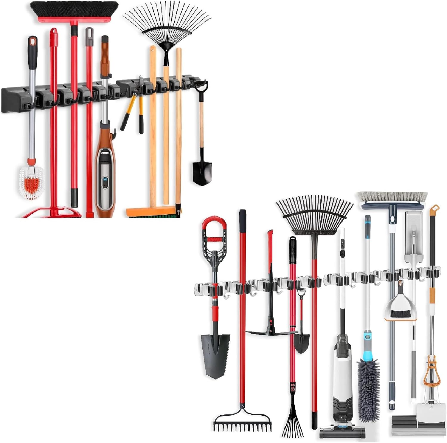 IMILLET 2 PACK Plastic Mop and Broom Holder and 2 PACK