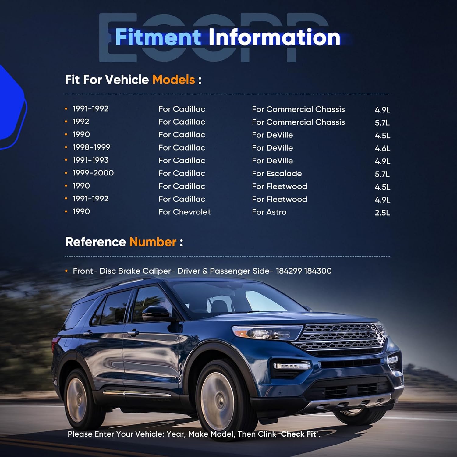 ECCPP Brake Caliper Fit for Cadillac for Chevy Astro Blazer C1500 Express Suburban 1500 2500 K1500 2000 for Chevy Tahoe GMC Safari Savana 1500 2500 Yukon TH184299,TH194300 2WD OR 4WD