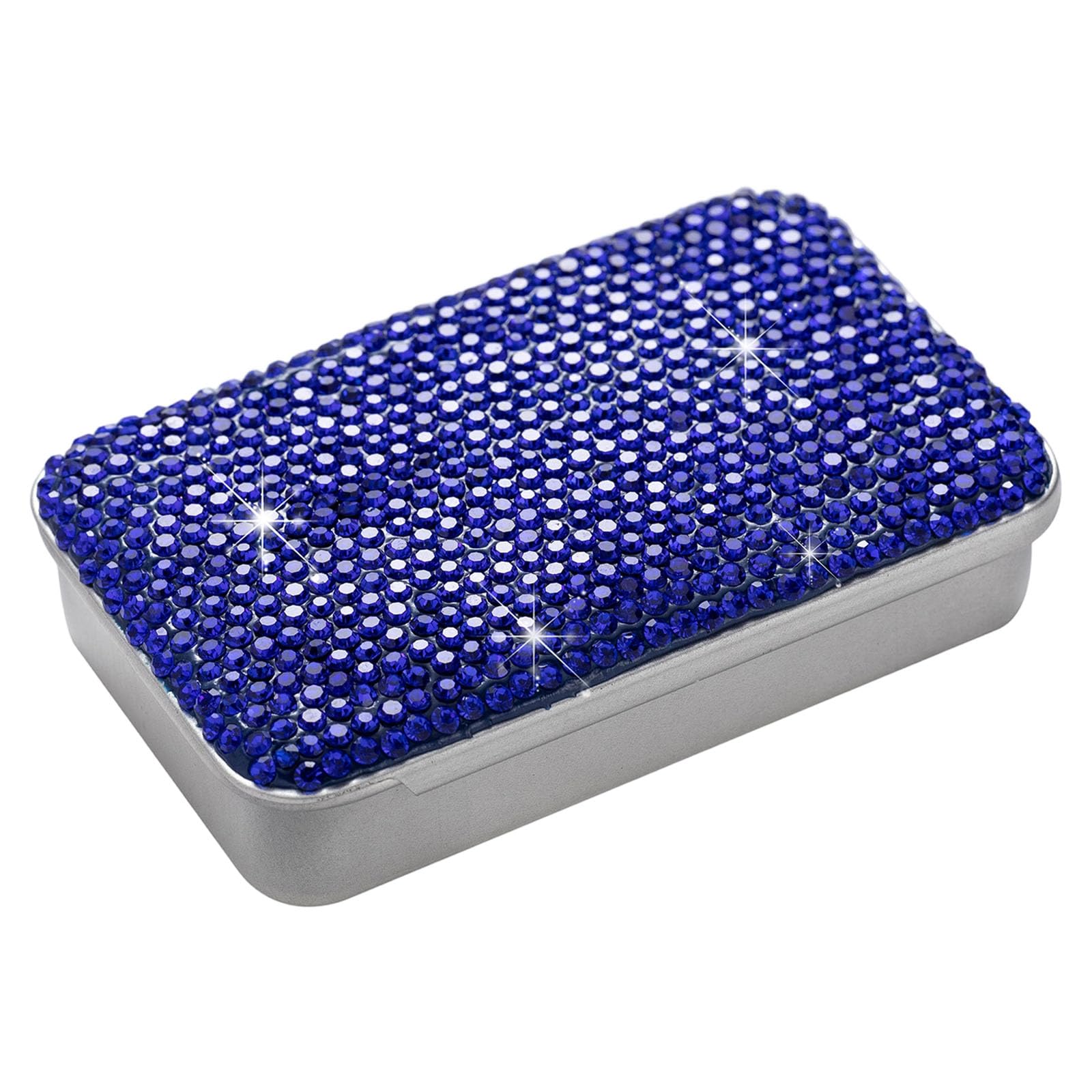 Elnwnnkc Storage Case with Soft Ceramic Inlay and Rhinestones Portable Size for Storage Sophisticated Present Lavishness Metal Butt Case