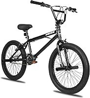 WEIZE 20 Inch Freestyle BMX Bike - Hi-Ten Steel Frame, 360° Rotor, 4 Pegs, Single Speed Trick Bike for Kids Teens Adults Beginners to Pros