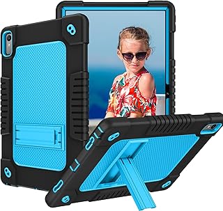 Doemoil for Lenovo Tab P11 2nd Gen Case 11.5" TB350FU / TB350XU 2023 Hybrid Shockproof Protective Case Hard Shell Built in Kickstand Shoulder Strap for 11.5 inch Lenovo Tab P11 Gen 2 (Black+Blue)