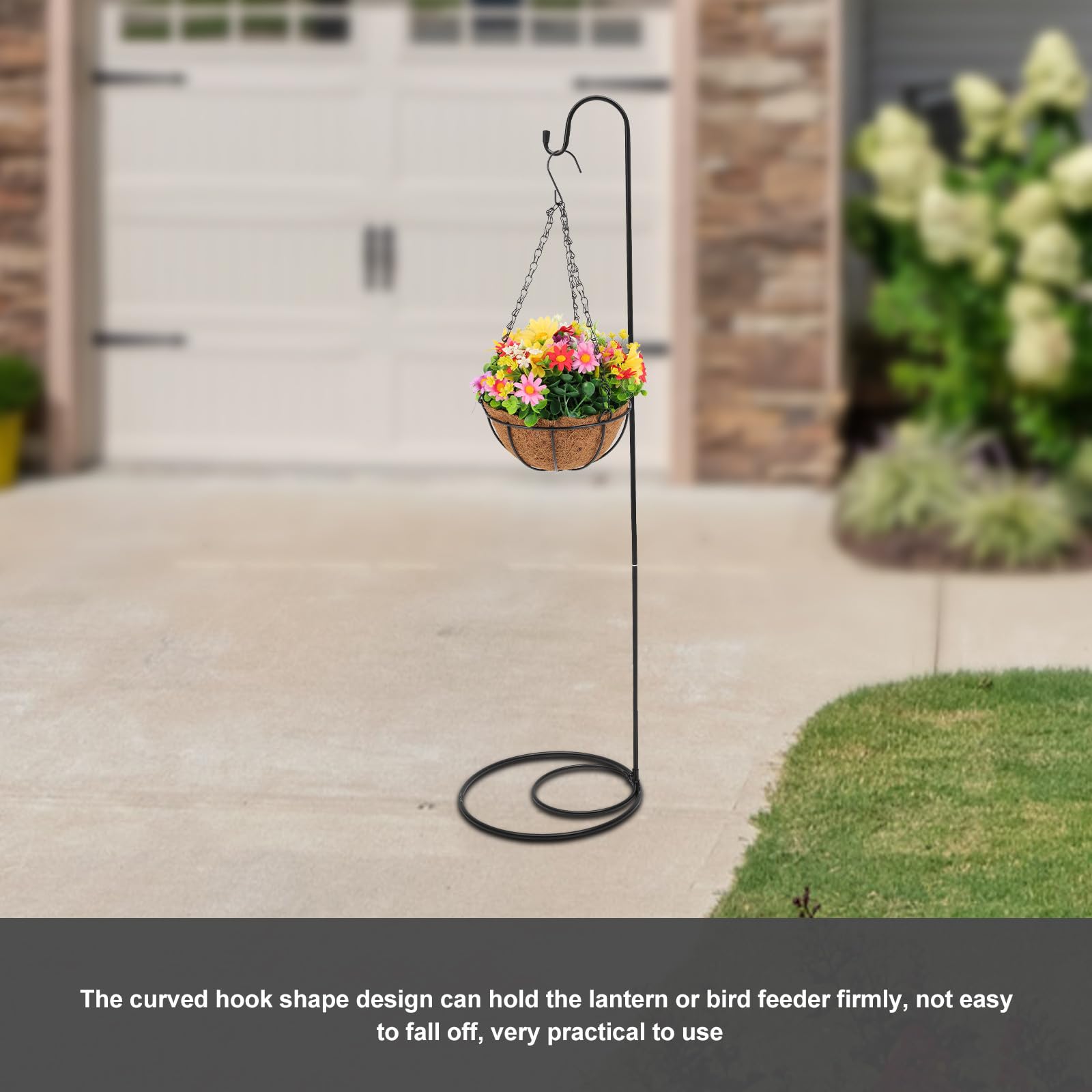 TOYANDONA Crochet Suspendre Intempéries Installation en Noir Fer Résistant aux Solide de pour ou Décoration Jardin de Pots de Fleurs Guirlandes Lumineuses