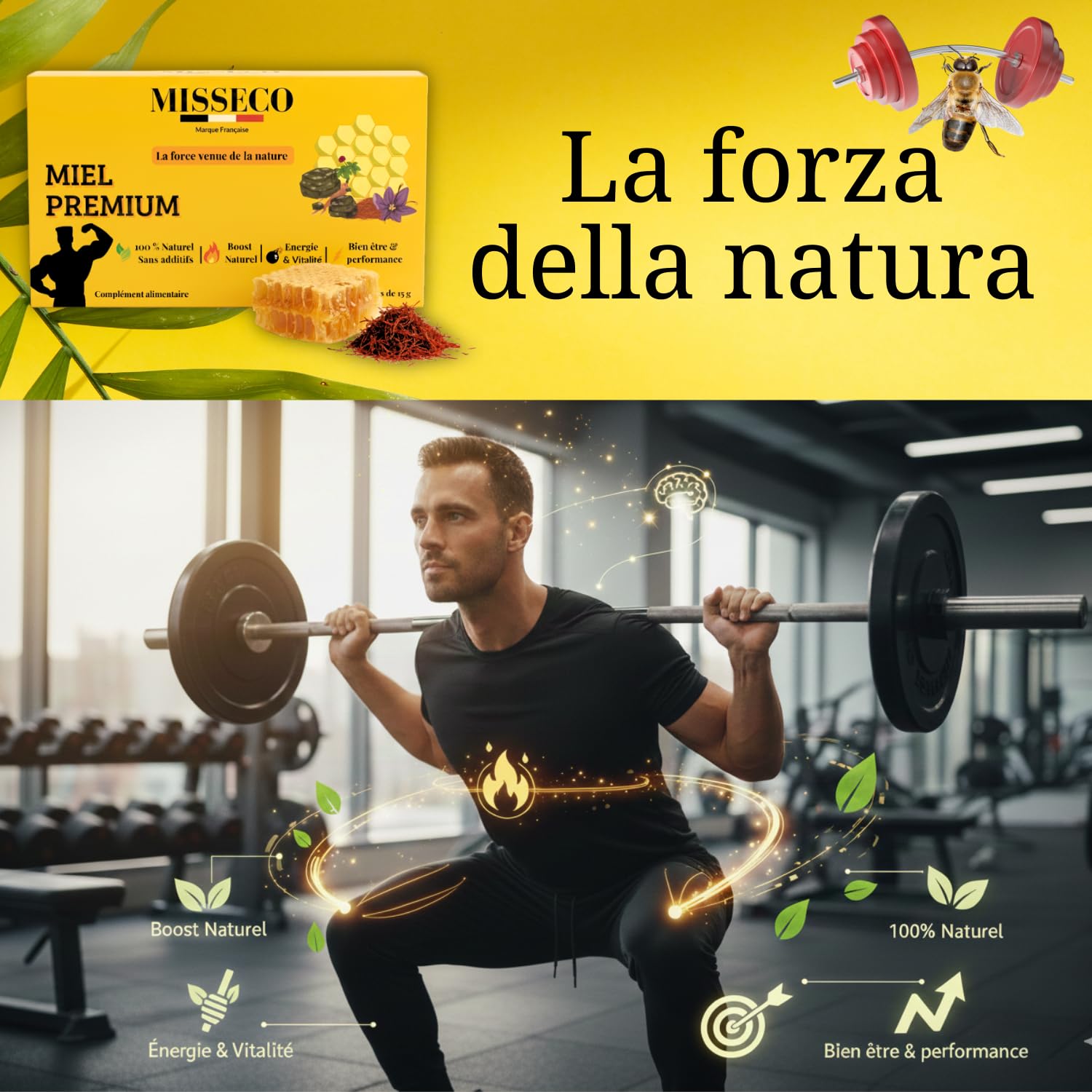 Miele afrodisiaco potente – Formula premium con shilajit puro, maca, ashwagandha e ginseng – Energia, vitalità e antistress naturale – 100% naturale, senza ingredienti chimici