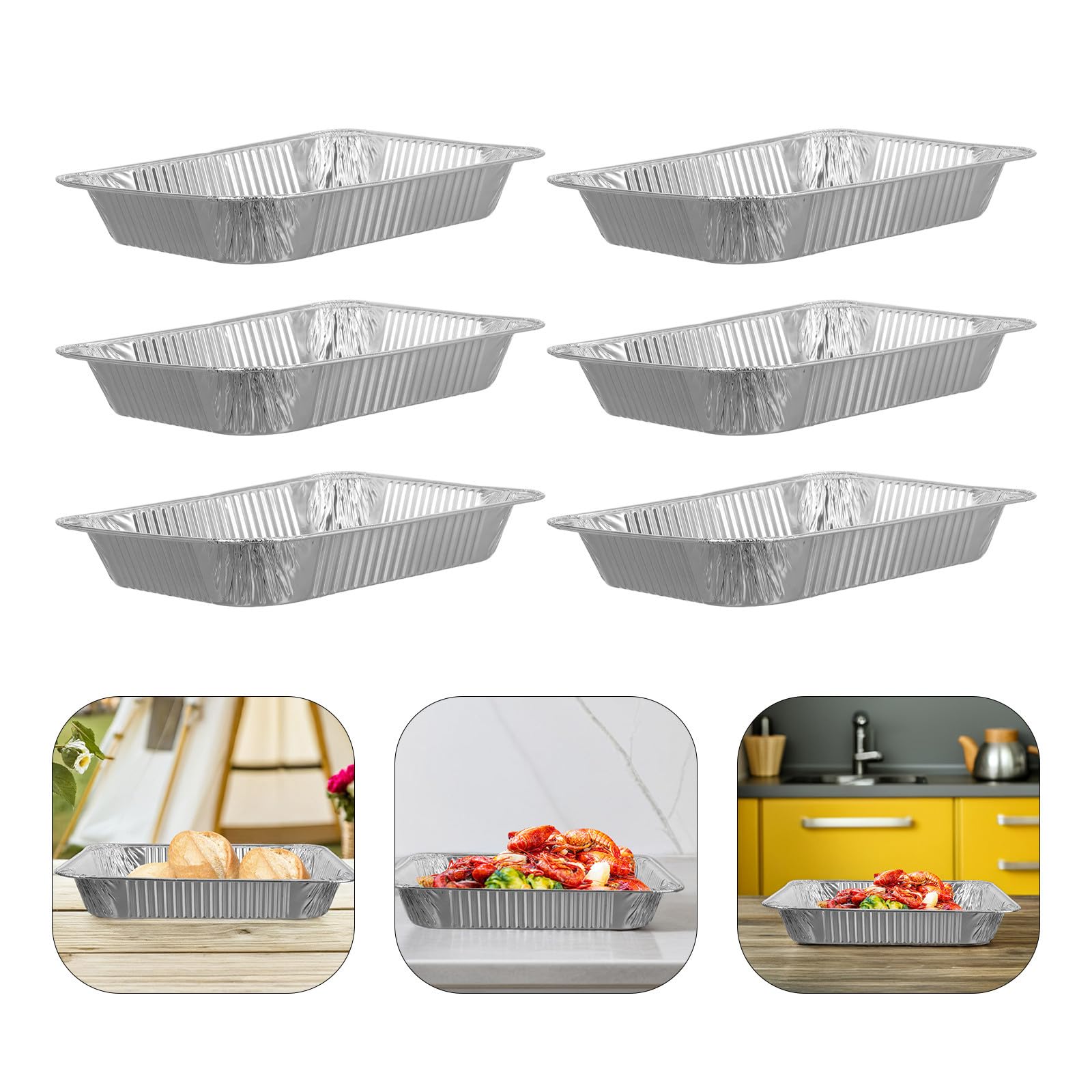ABOOFAN 30 Piezas Bandeja de Aluminio para Hornear y Cocinar 2850ml