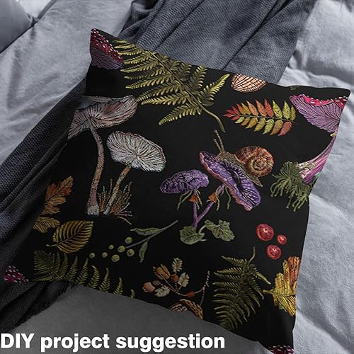 Miniatura 4 de The Yard - Tela de hongos salvajes, hojas de graffiti, tela rústica para tapicería de plantas para sillas, sofá, lindos animales de jardín, tela