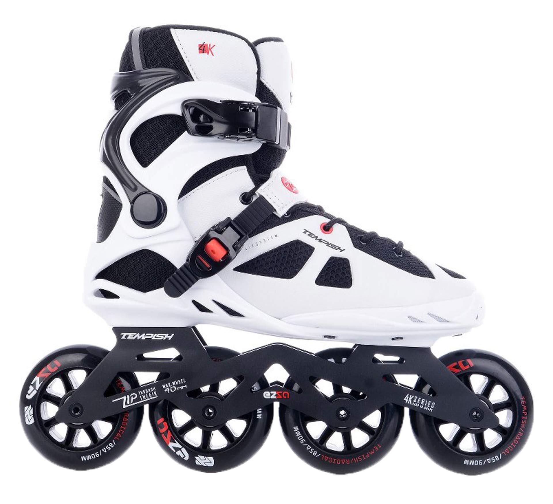 TEMPISH Fitness Inline Skate Ezza 90 | für Herren | optimale Passform | Training Skating | ABEC 9 | 6 Größen I Weiß-Schwarz-Rot