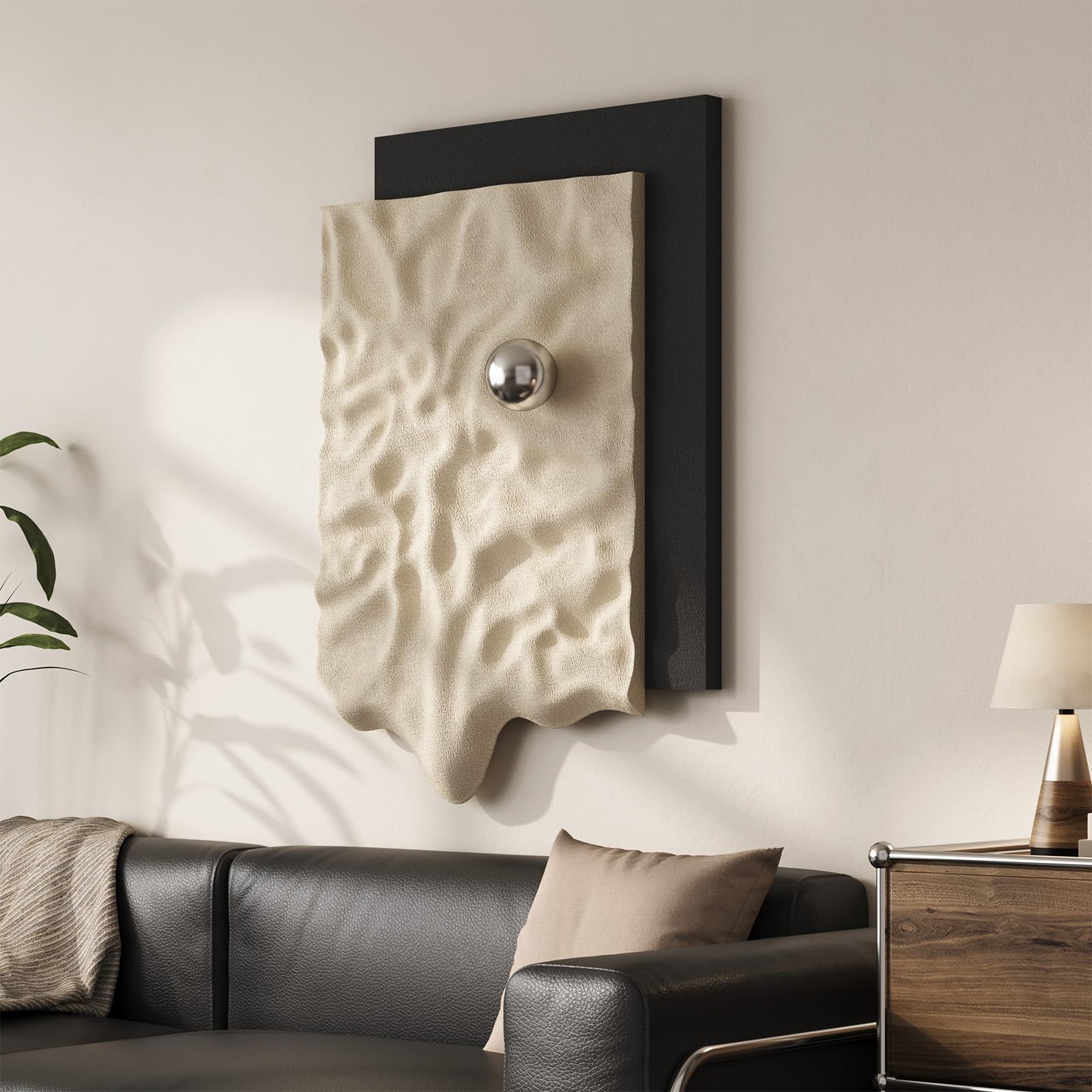 Photo 1 of ***FACTORY SEALED - OPENED FOR INPSECTION***
Troartos Large 3D Textured Abstract Wall Art Decor for Living Room, Vertical Modern Black and Beige Carved Artwork for Walls, Minimalist Wall Decor for Hallway, Dining Room, Office Home Decor