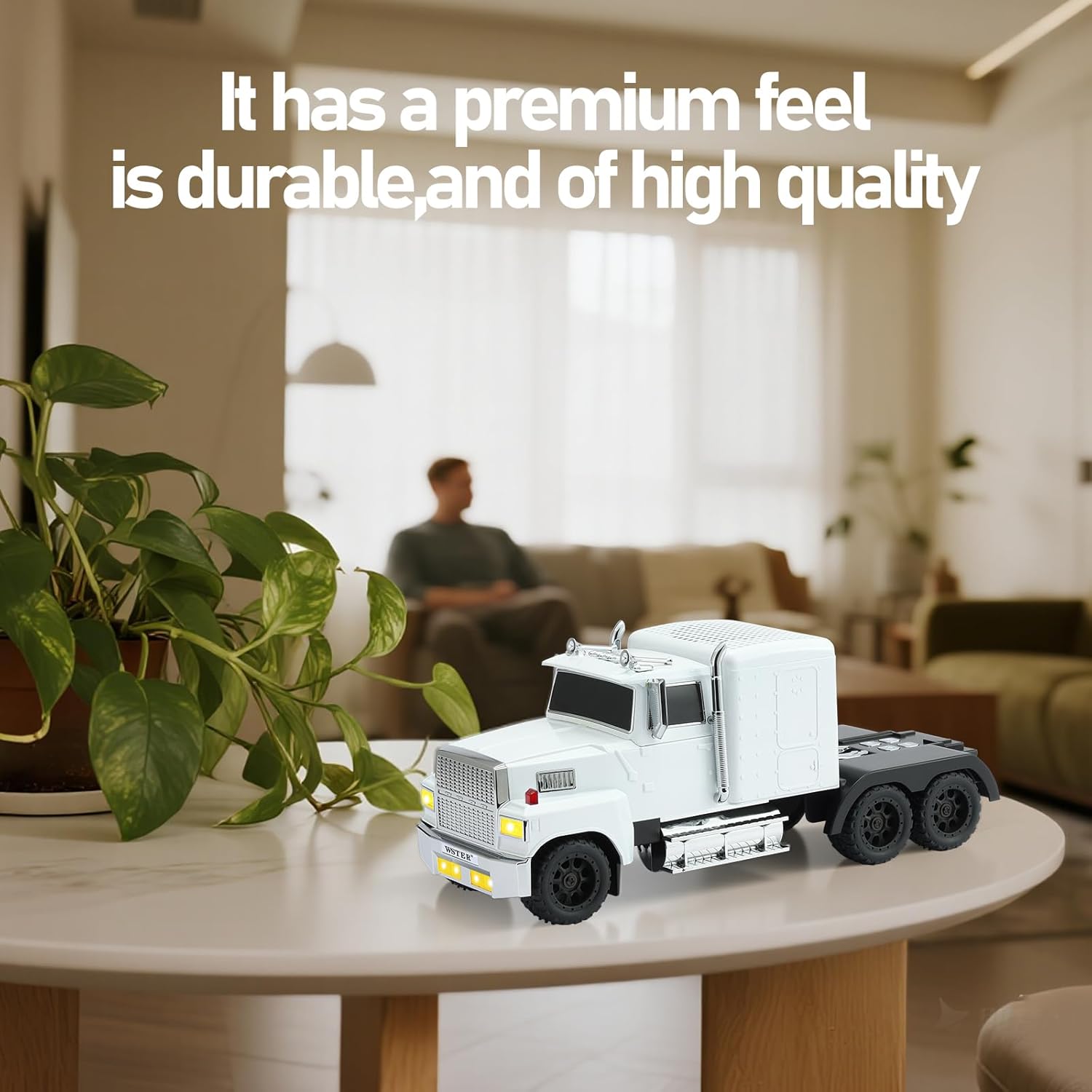 WSTER American Truck Bluetooth Speaker, Retro Car Model，Portable Wireless with HD Stereo Sound, TWS Pairing, USB/TF/AUX Playback, Unique Truck Model Speaker for Home & Outdoor(White)