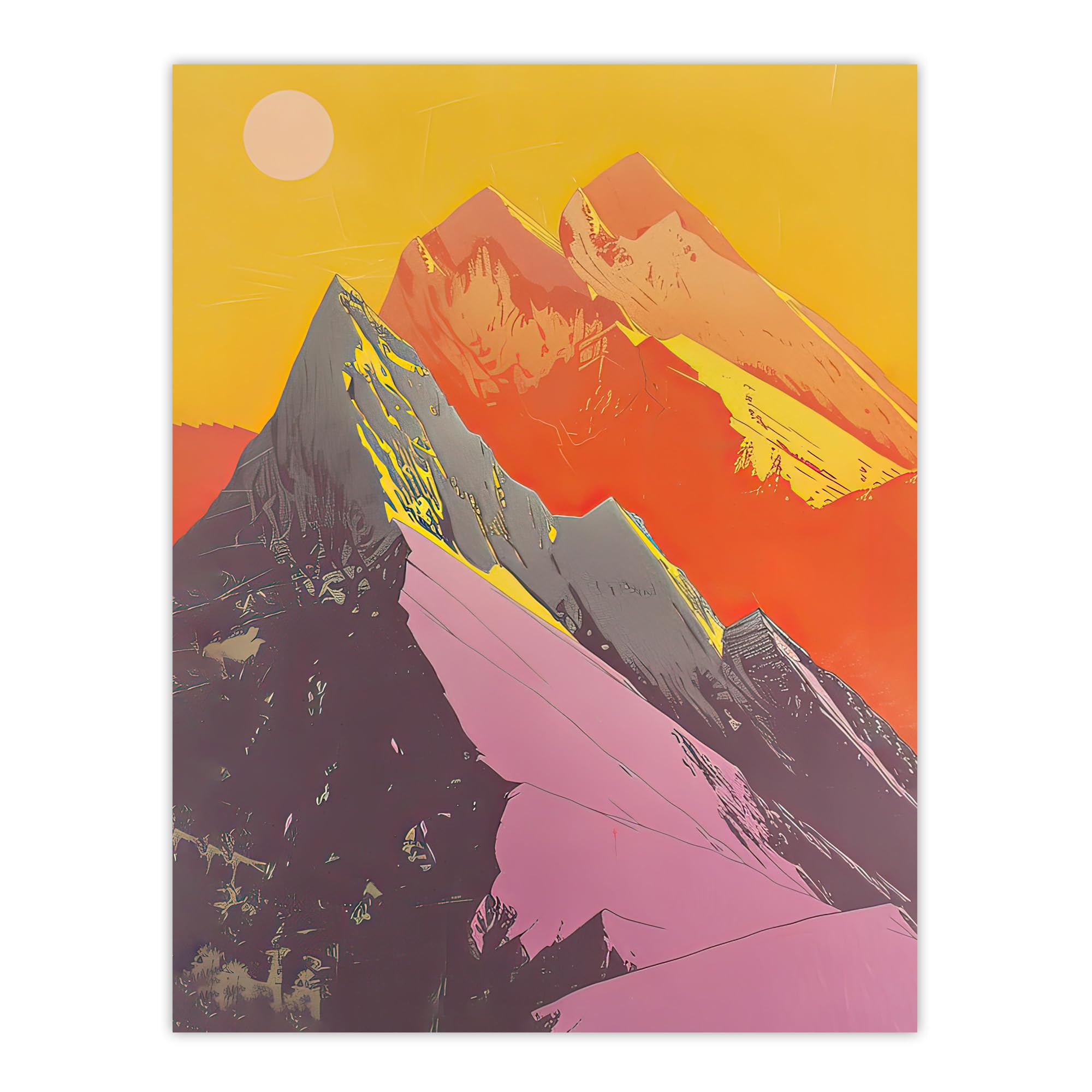 Artery8 Dolomites Mountains Alps Peaks Summer Hike Sun Living Room Large Wall Art Poster Print Thick Paper 18X24 Inch