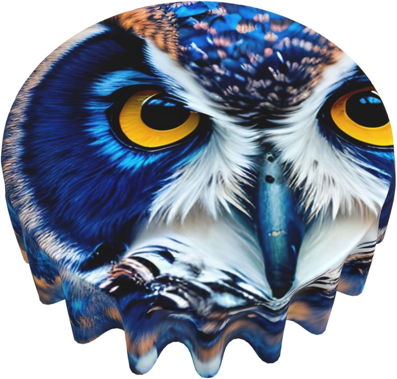 Blue Owl 1 Print Wrinkle Free Dining Table Cover for Birthday Party Farmhouse Tablecloths Up to 60 x 60 Inches