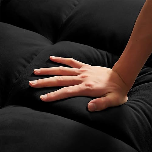 Miniatura 6 de Holaki Sofá cama convertible de terciopelo de 552 pulgadas sofá biplaza de terciopelo moderno sillón extraíble con respaldo ajustable 2 almohadas