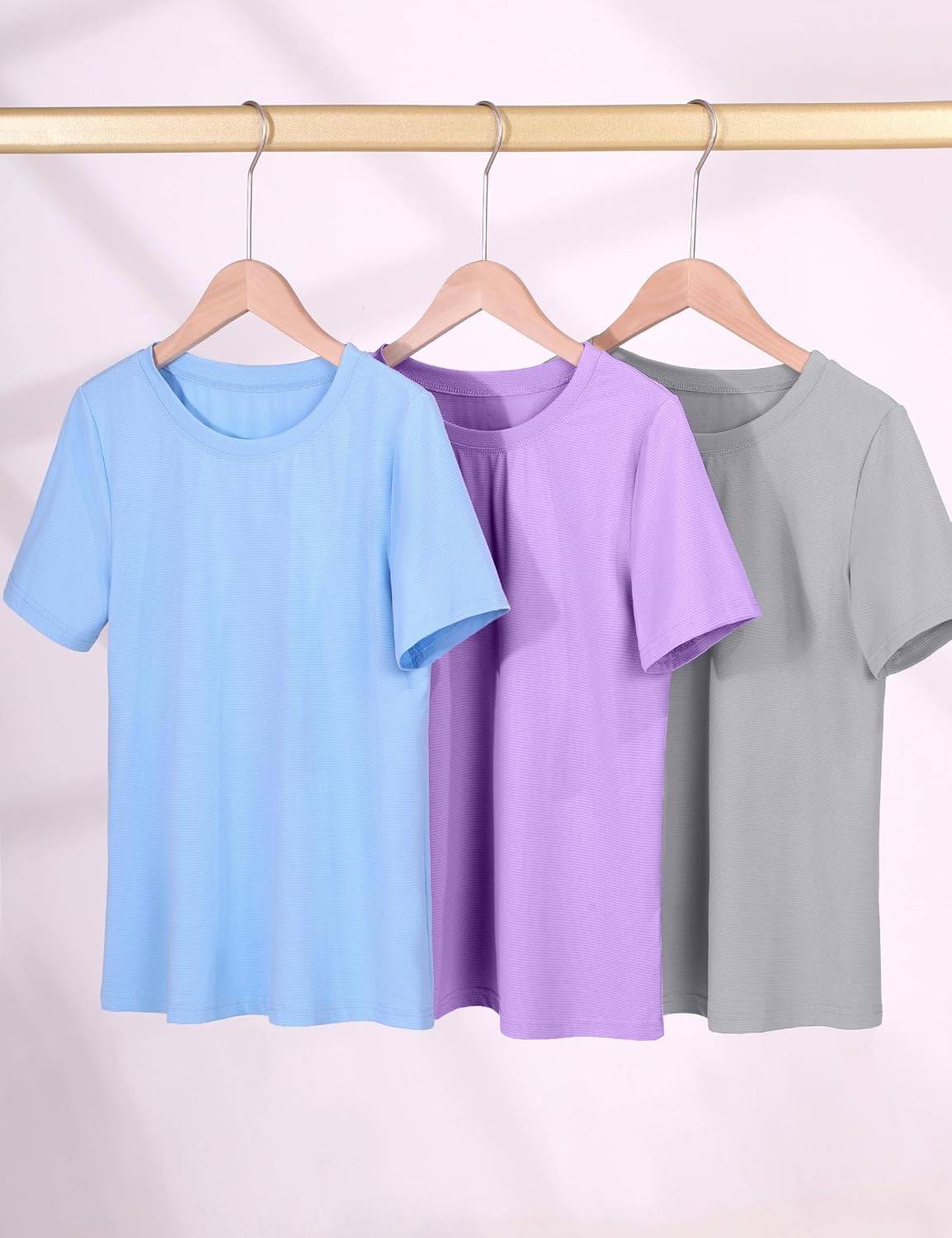 KEREDA Girls Athletic Shirts Quick Dry Short Sleeve Crew Neck T Shirts, Summer UPF 50+ Tee Tops for Teen Girls 3 Pack - Image 6