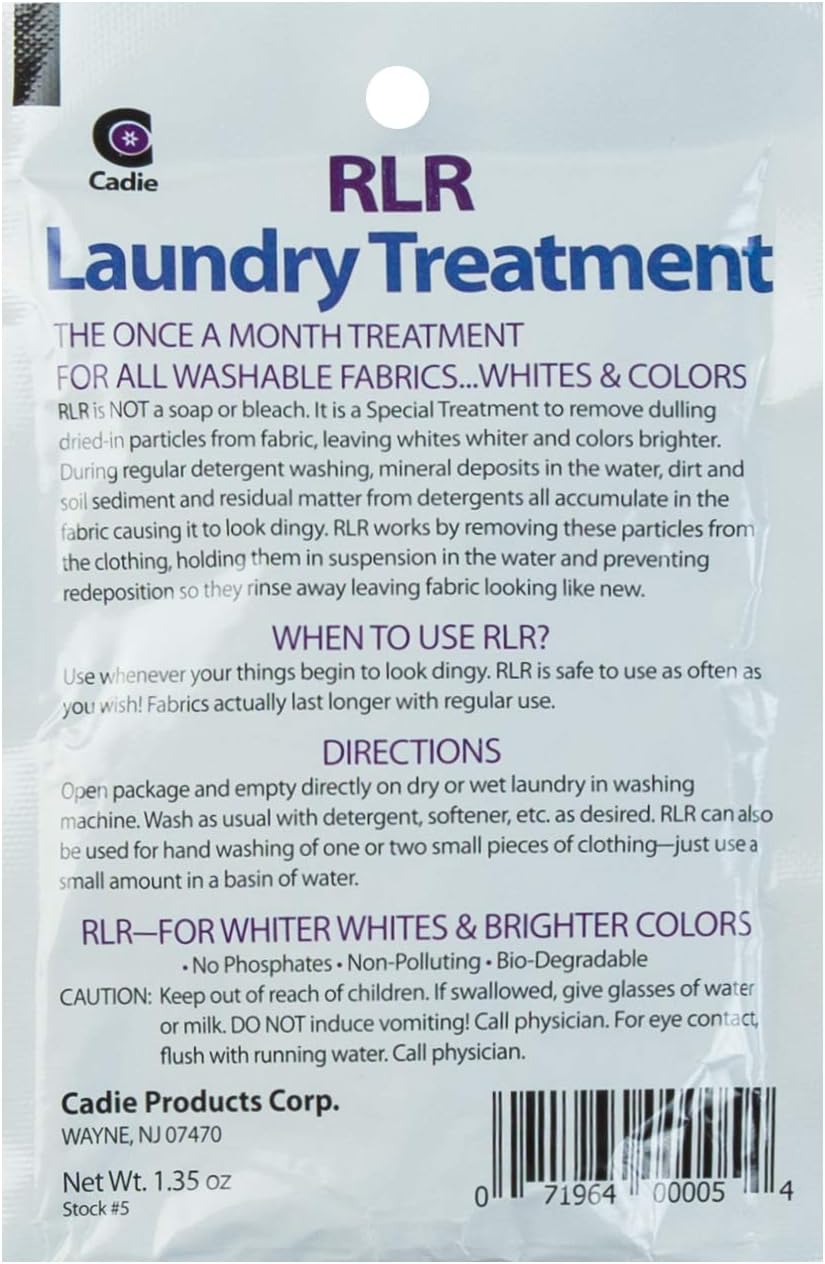 RLR Natural Laundry Detergent Powder – Whitens, Brightens, Refreshes Baby Cloth Diaper Detergent, Musty Towels, Workout Clothes - Non-toxic, Fragrance-Free For Sensitive Skin (Pack of 12)
