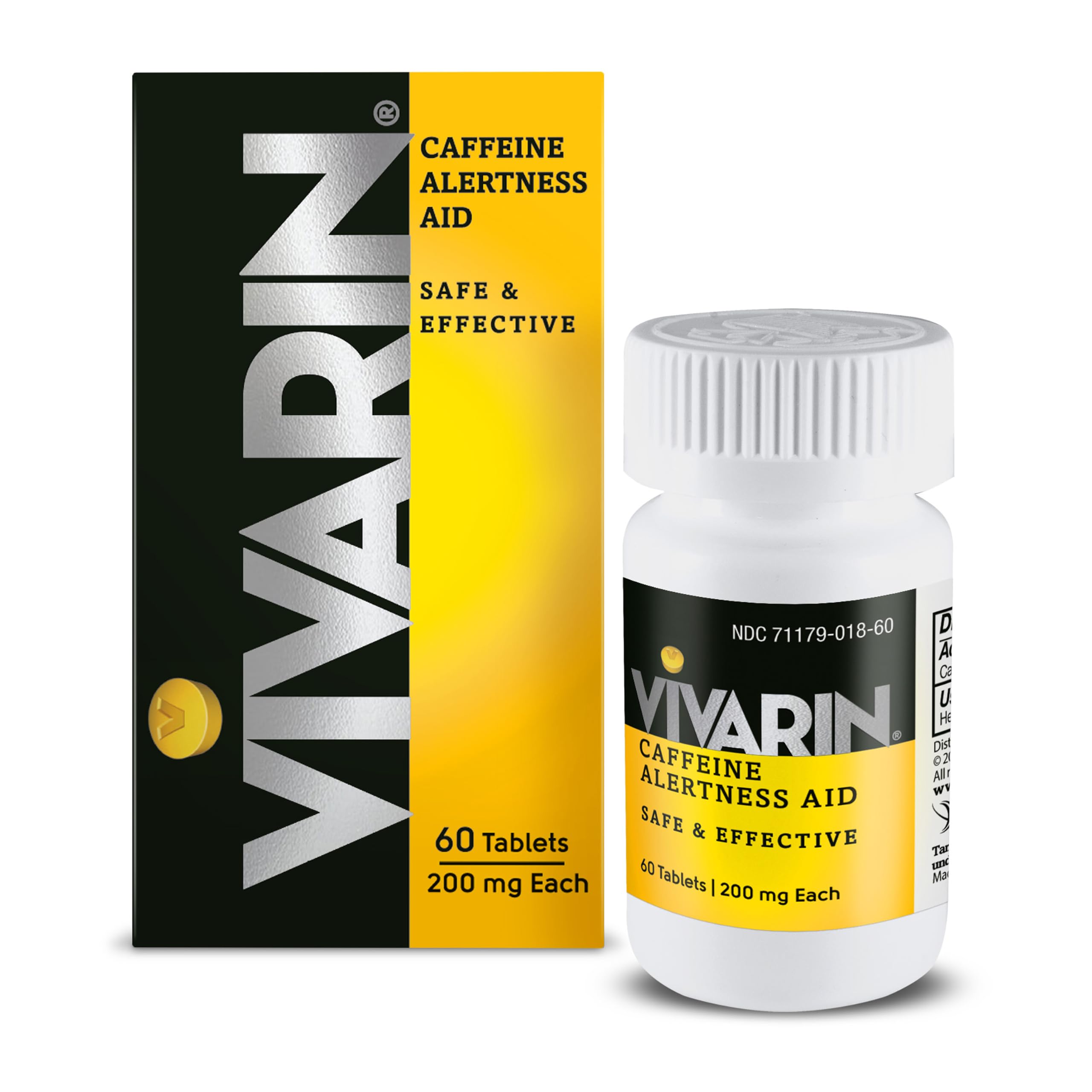 Vivarin Caffeine Pills 200mg, Energy Supplement, 60 Tablets | Energy boosters for fatigue, safely and effectively helps you s
