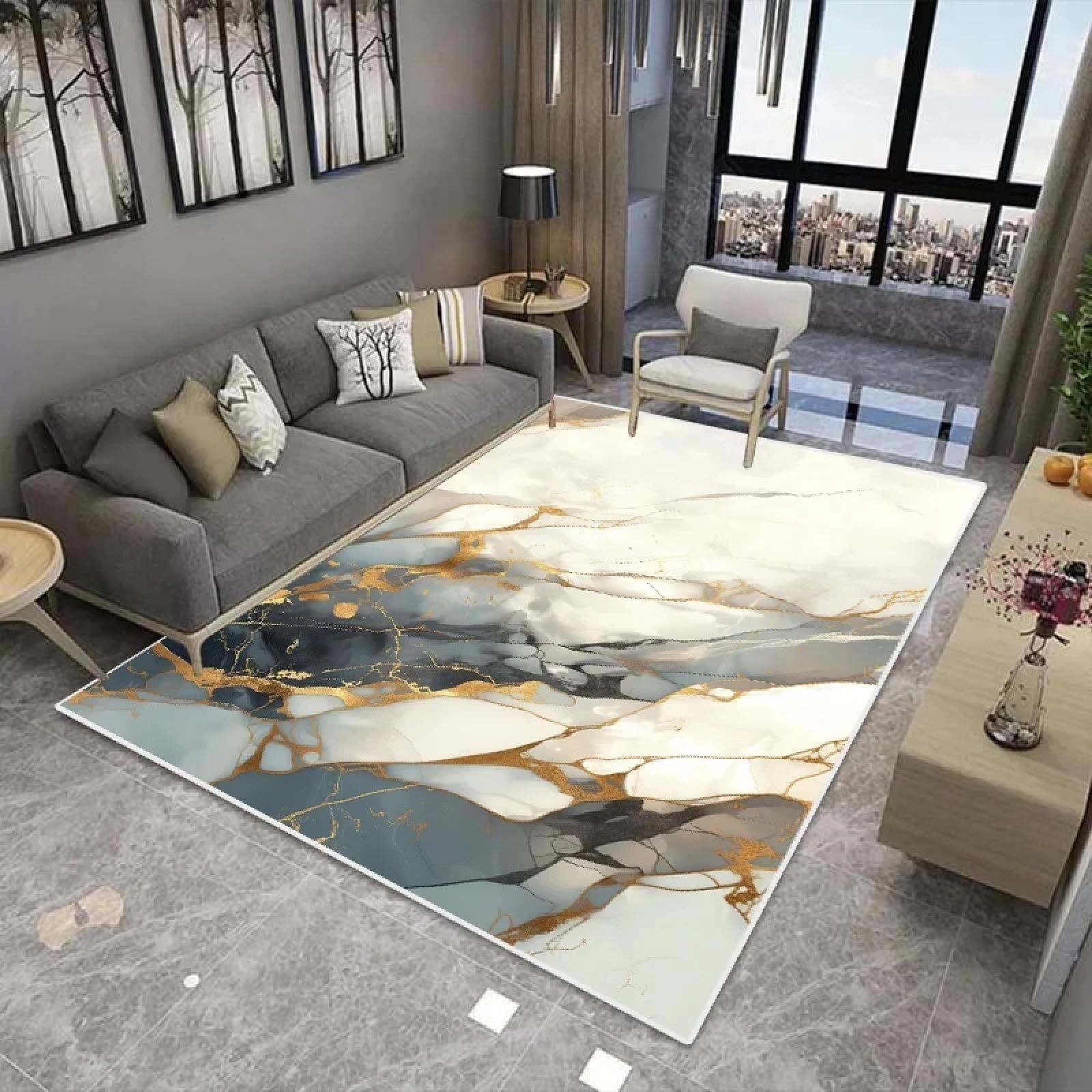 Tapis de salon marbre nordique 160x200cm pour decoration maison