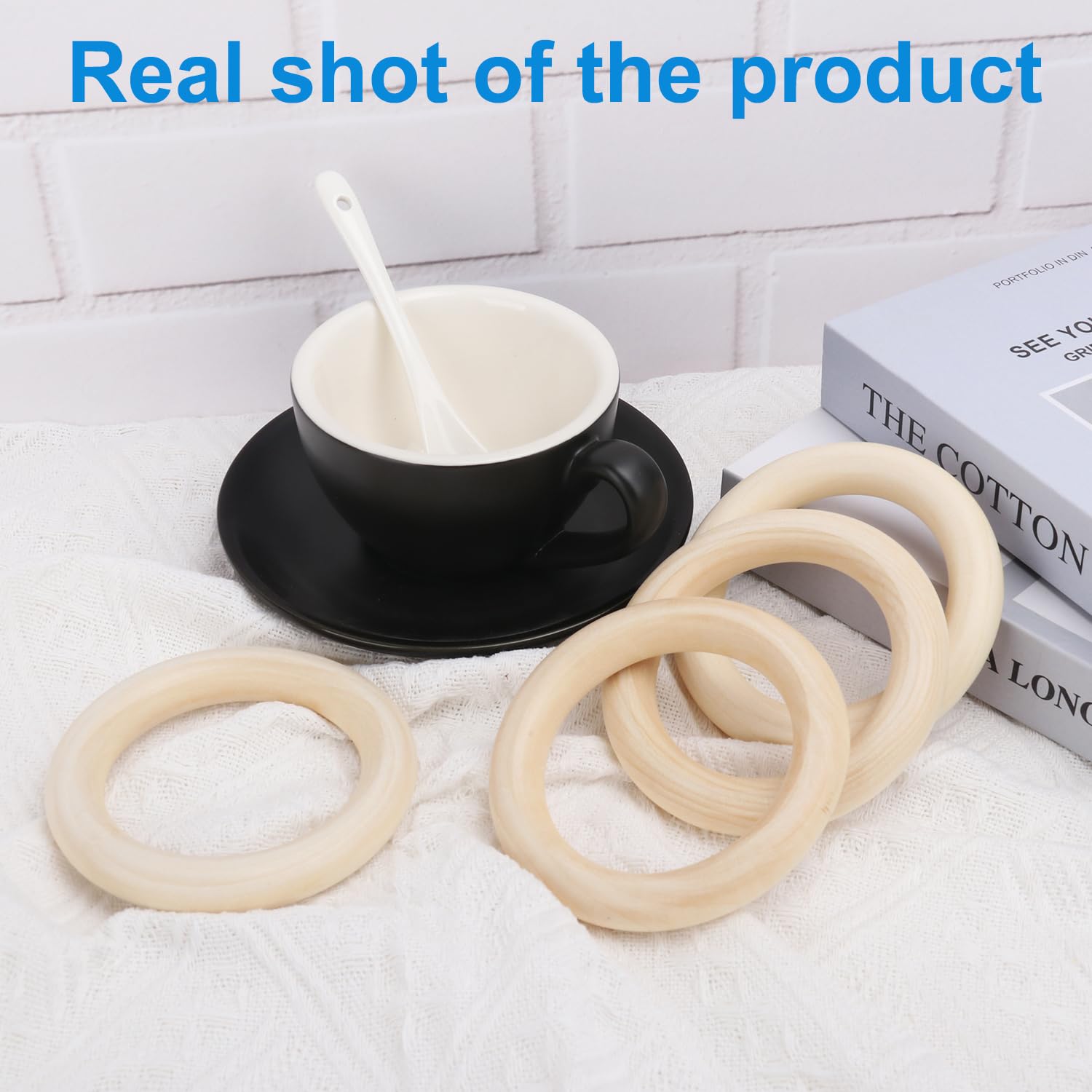35 anillos de madera de 4 pulgadas para manualidades, anillos de madera natural para macramé, fabricación de joyas y manualidades, anillos de madera lisa sin terminar, por GNIEMCKIN