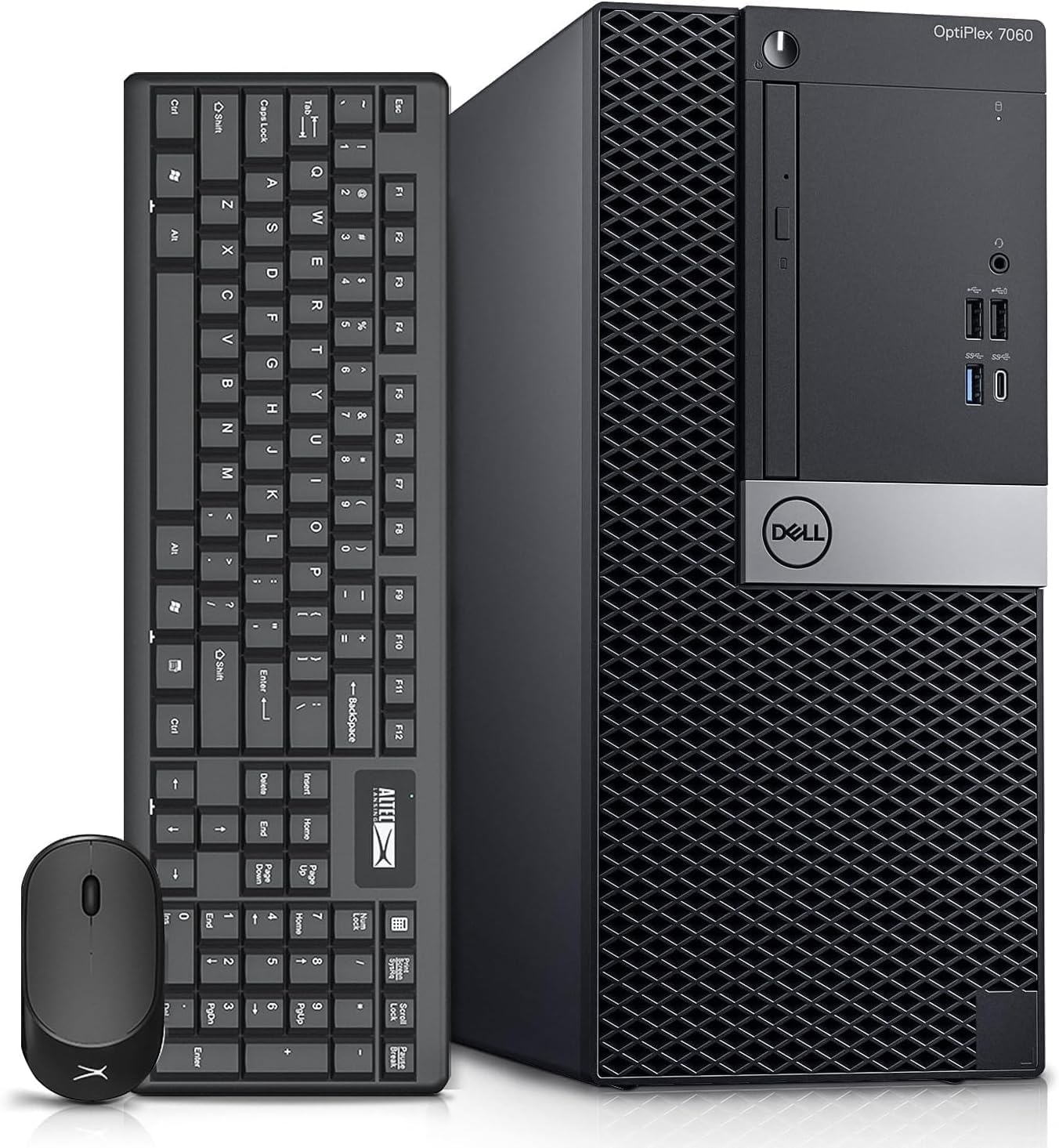 Dell Optiplex 7060 MT, Micro Tower Desktop PC, Intel Core i7-8700T, 16 GB RAM, 512 GB SSD, WiFi & Bluetooth, Tastiera US QWERTY, Windows 11 Pro (Ricondizionato)