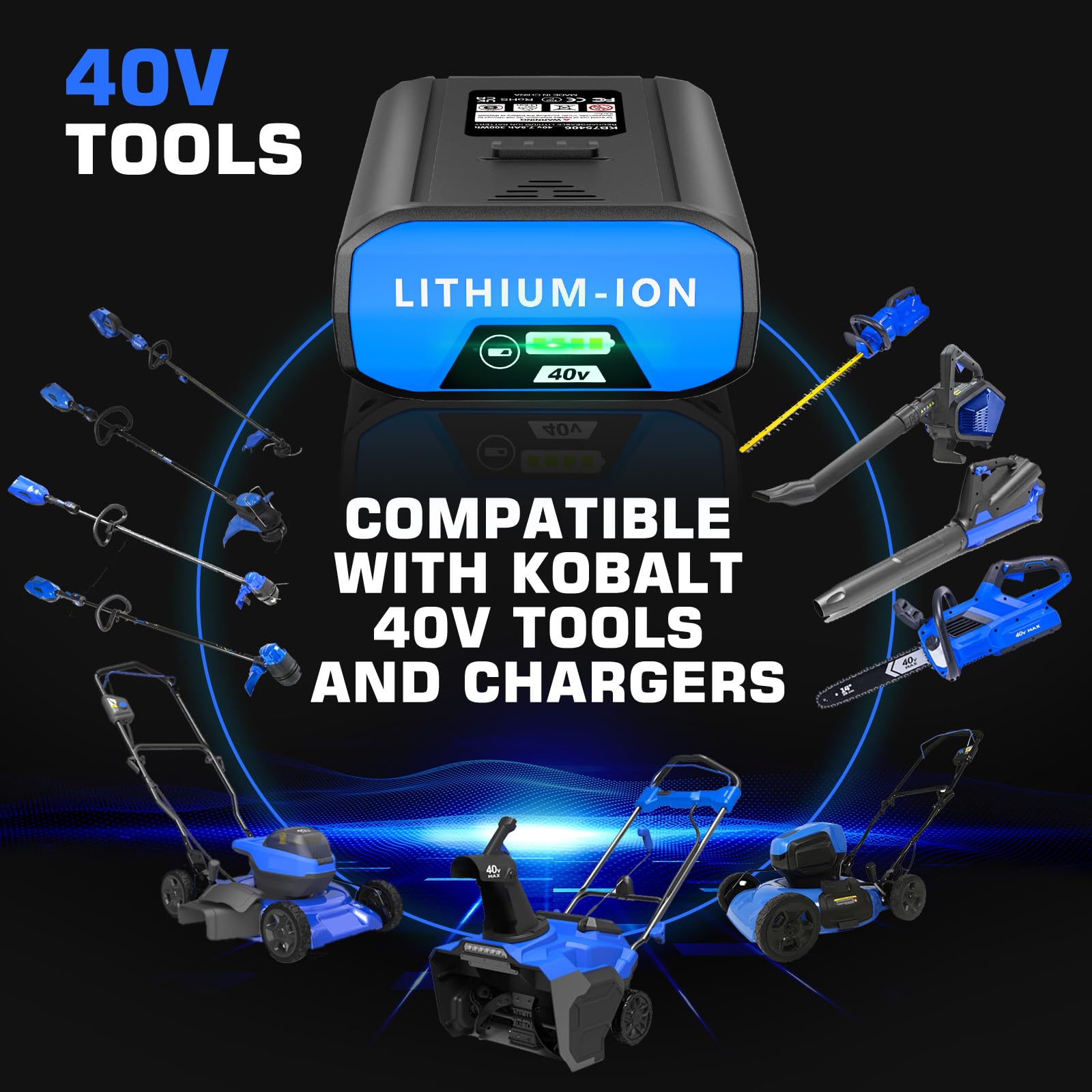 Batería de repuesto de 40 V para Kobalt de 40 V, 7,5 Ah KB-540-06 KB440-06 KB240-06, 40 V máx. Batería de iones de litio compatible con herramientas eléctricas inalámbricas Kobalt de 40
