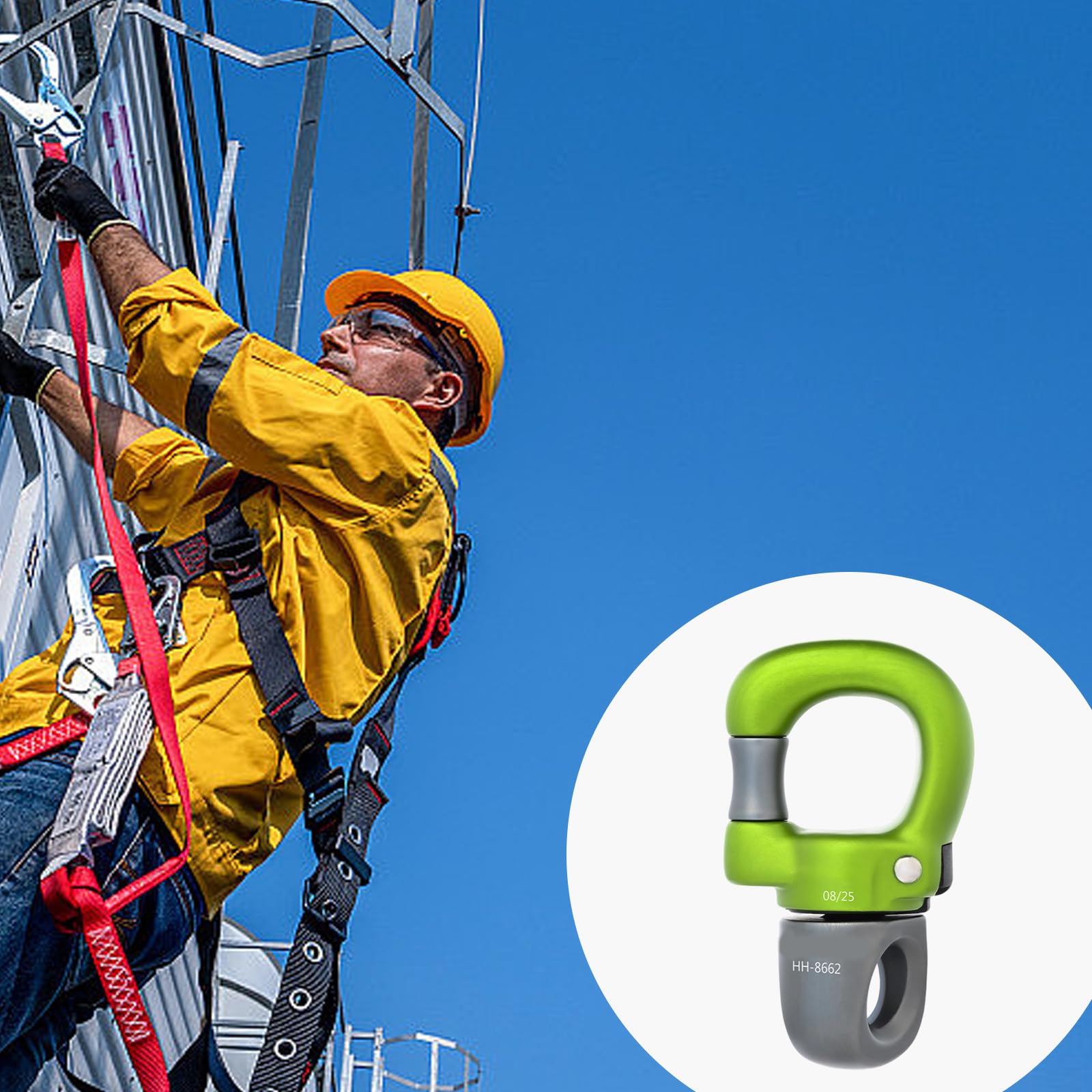 Conector giratorio de 360 grados, mosquetón de escalada con bloqueo automático, accesorios de conexión rápida duradera