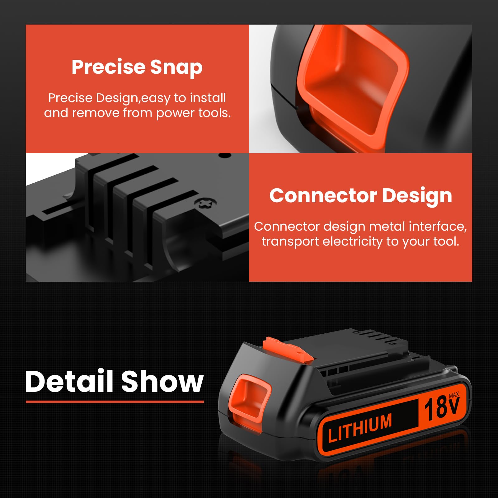 FUNMALL 3000mAh ErsatzAkku Für Black Decker 18V 3.0Ah Akku BL2018 LBXR20 LBXR2020-OPE LB20 LBX20 - View #5