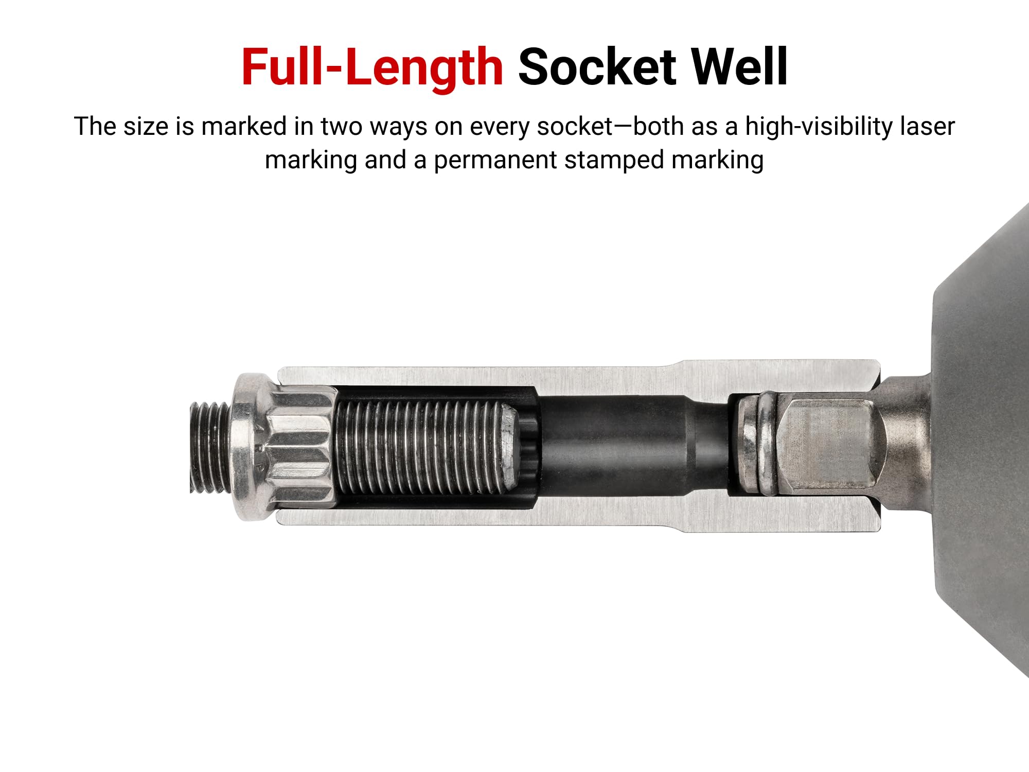 TEKTON SID23014 6-Point Impact Socket 1/2" x 9/16", Manganese Phosphate, 9/16 in - Image 4