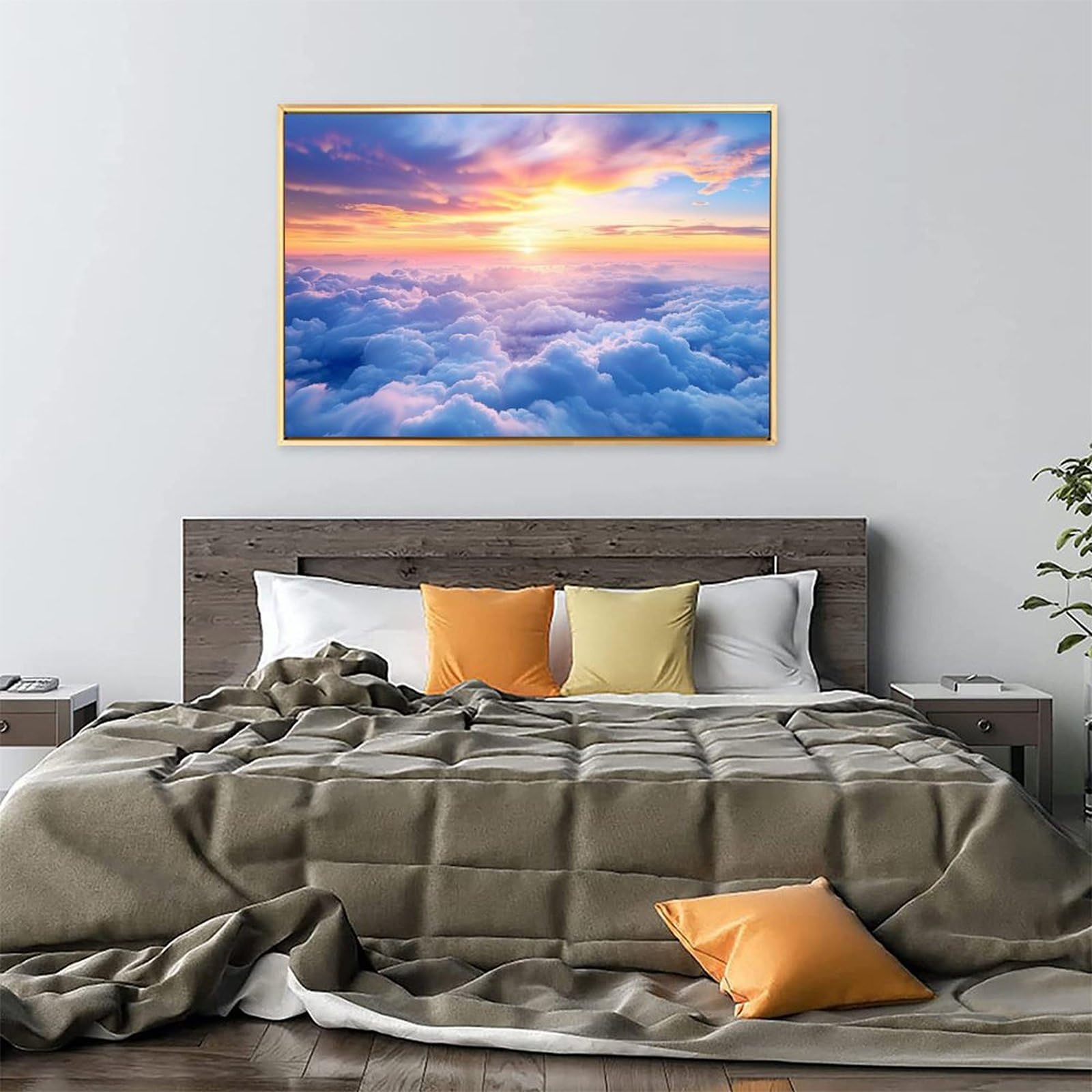 Amazon.co.jp: 絵画 雲の間から美しい日の出 アートパネル ポスター