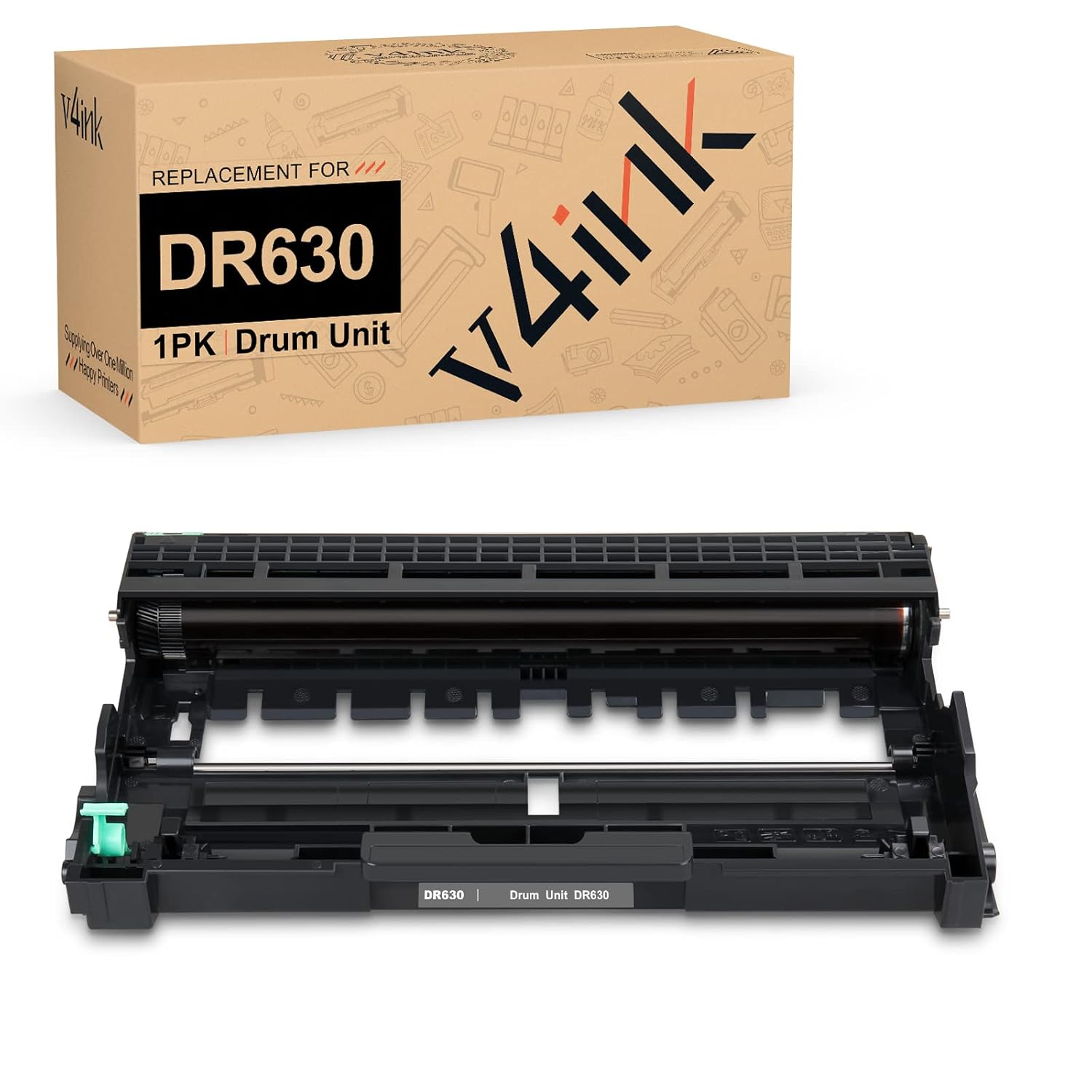V4INK 1-Pack New Compatible Brother DR630 Drum Unit for Brother DCP-L2520DW DCP-L2540DW HL-L2300D HL-L2320D HL-L2340DW HL-L2360DW HL-L2380DW HL-L2500D MFC-L2700DW MFC-L2720DW MFC-L2740DW Printer