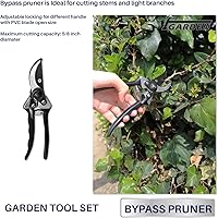 Vista 5 de iGarden Juego de herramientas de jardín combinado de 3 piezas con podador, tijeras de seto y tijeras de podar, kit de cuidado de árboles y arbustos