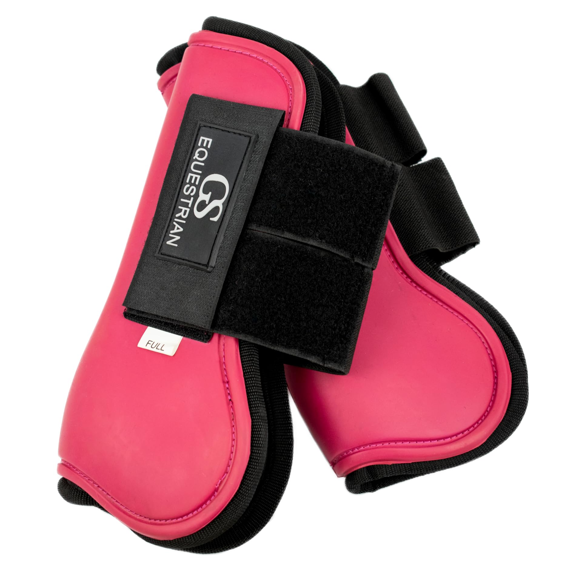 GS Equestrian Tendon Boots – Open Front Horse Boots with Shock Absorption & Secure Touch Fastenings – Protective Leg Boots for Schooling (Pink, S)