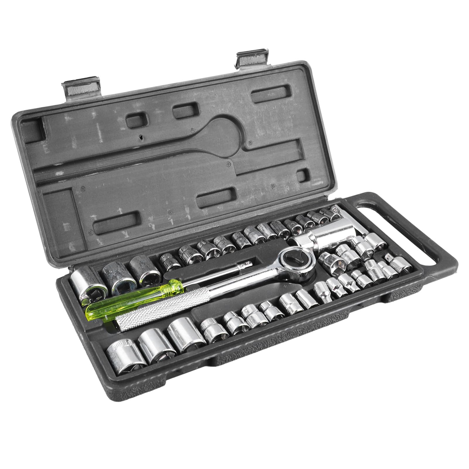 40Pcs Mechanics Tools Kit, Carbon Steel, Easy Storage, Socket Set for Home, Factory Repair, Maintenance