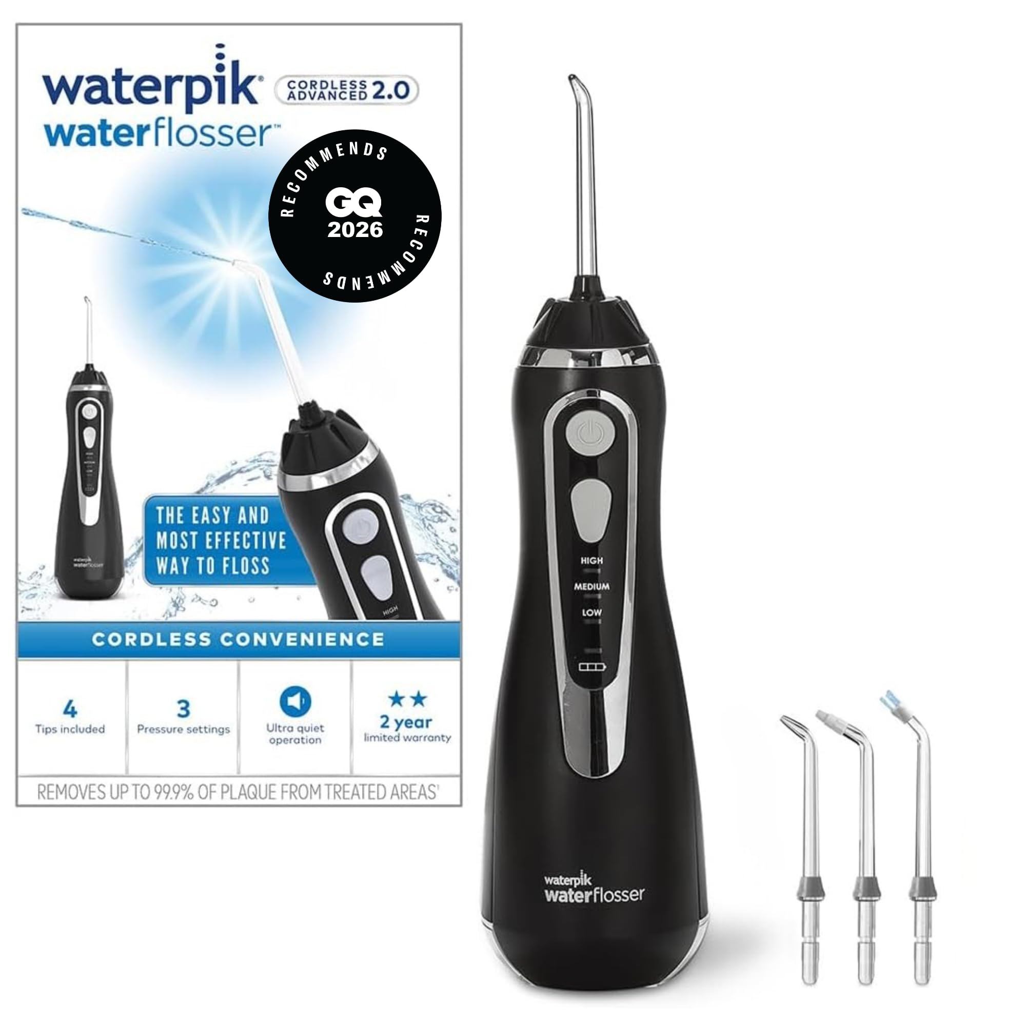 Waterpik Advanced Kabellose Munddusche, Testsieger 2026, 3 Druckstufen