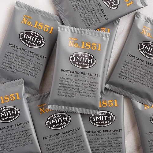 Smith Teamaker  Portland Breakfast No. 1851  Mezcla de té negro de hoja completa con cafeína (100 bolsitas) disponible en Yaxa Peru