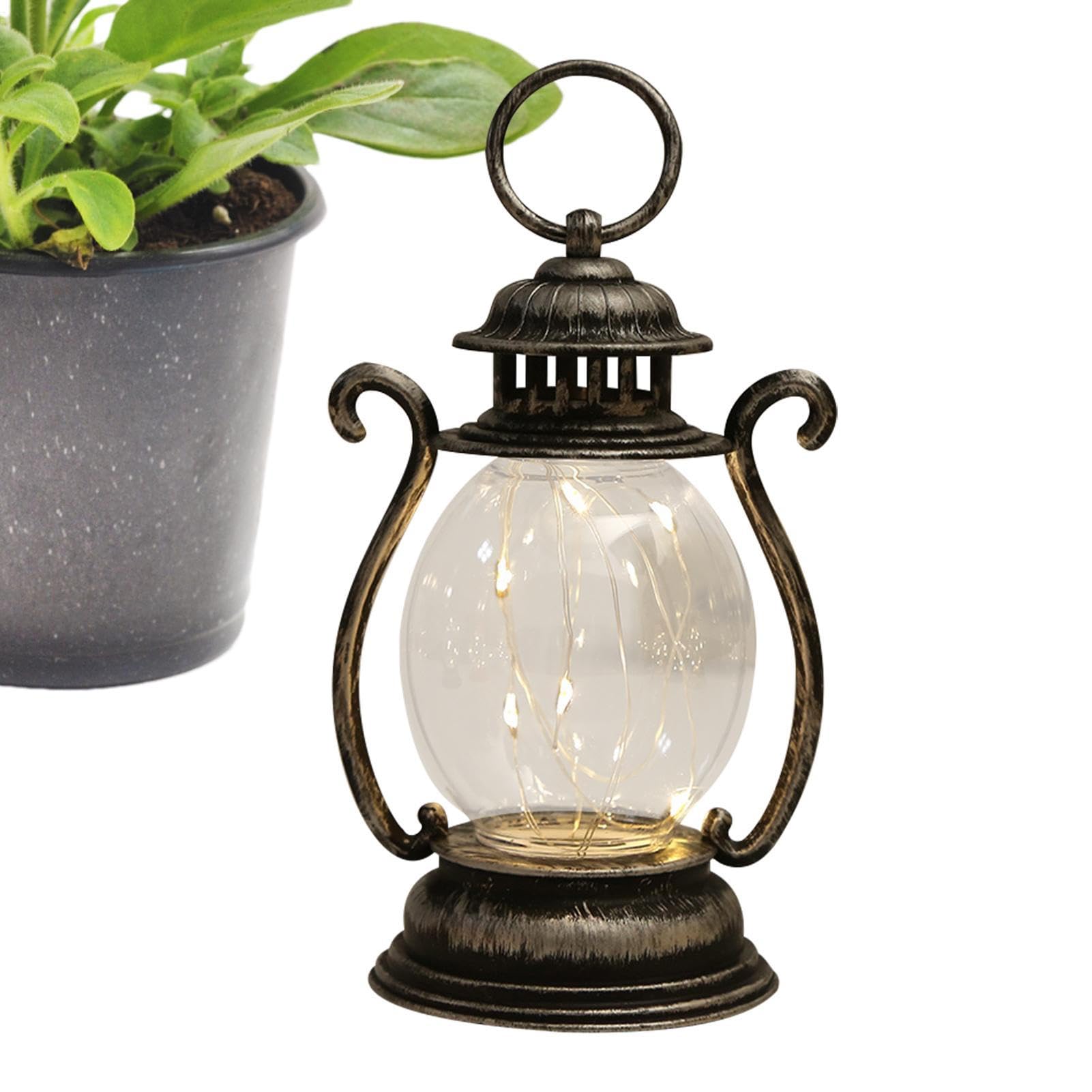 Rechory Hanging Led Lantern | Retro Decorative Hanging Lantern - Battery-Powered Decorative Table Lamp for Home Indoor Outdoor Patio