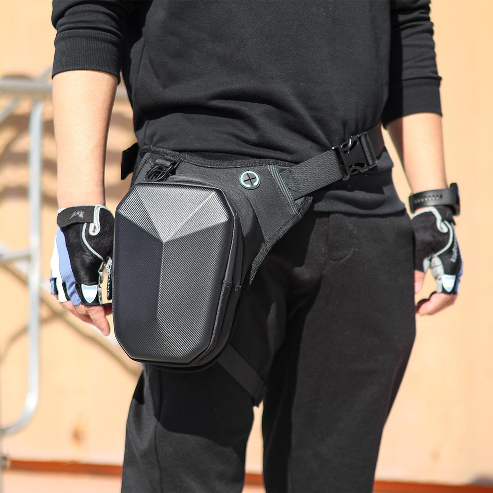 Aramox Motorrad Beintasche - Wasserdicht, Verstellbar, Multifunktional (Mattgrau)