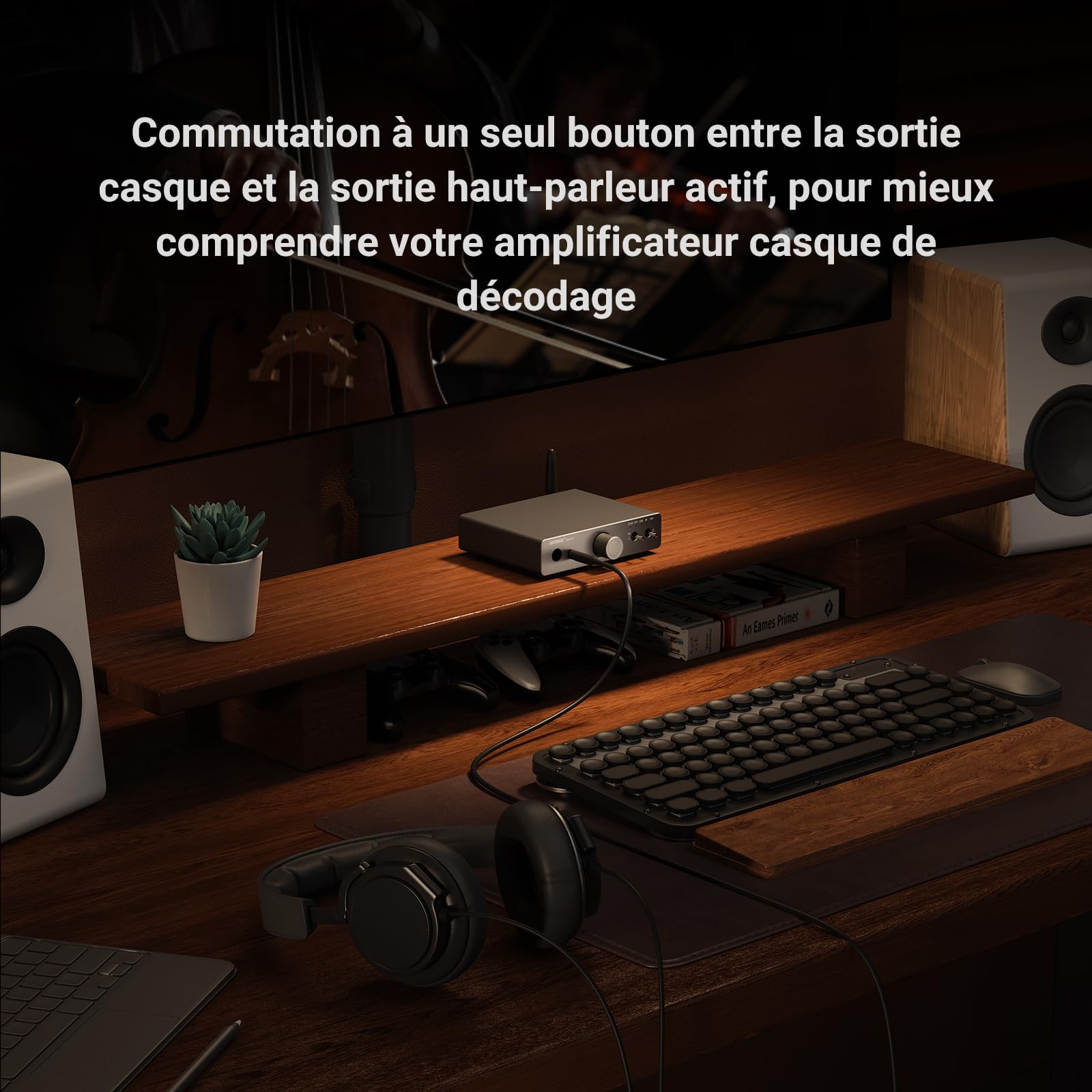 AIYIMA DACA7 ES9038Q2M Mini Amplificateur DAC et casque de bureau Bluetooth