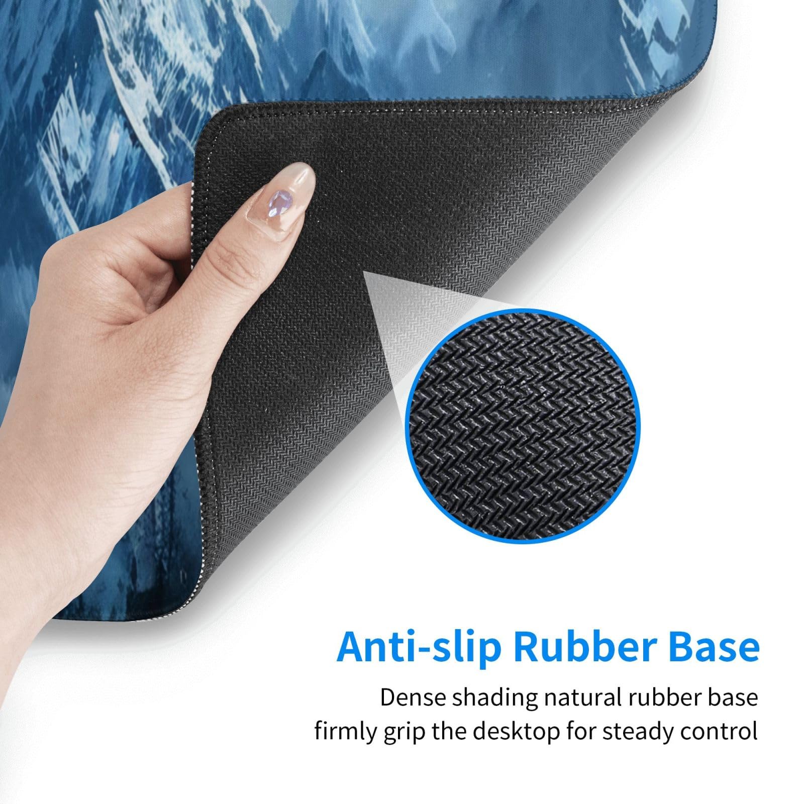 Alfombrilla de mouse para juegos, alfombrilla de mouse grande con base de goma antideslizante, alfombrilla de mouse para teclado, alfombrilla de escritorio con bordes cosidos, 31.5 x 11.8 pulgadas,