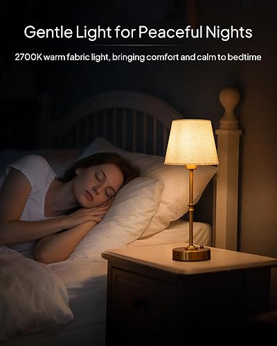 Miniatura 6 de EppieBasic Lámpara de mesa inalámbrica recargable carga rápida y larga duración, lámparas doradas vintage de luz cálida de 2700 K, comedor, sala de
