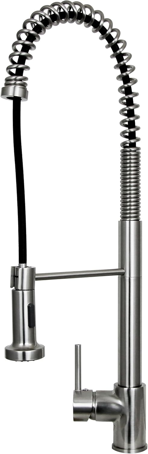 Dyconn Faucet SP001-A27BN Huron 25-Inch Contemporary Flexible Swivel Pull Down Kitchen Faucet, Brushed Nickel