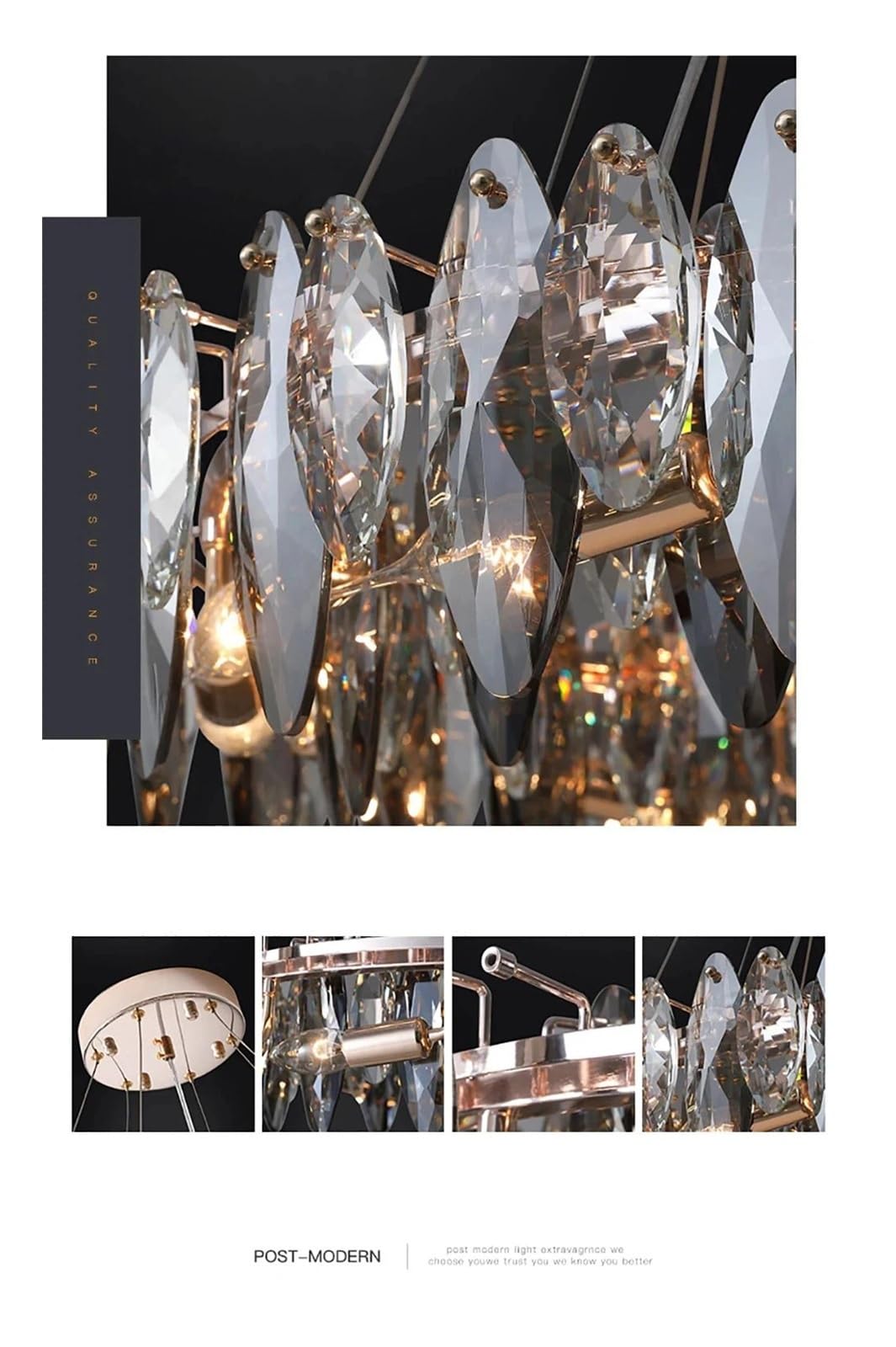Lámparas de araña , Lámpara colgante de cristal LED moderna for hotel, restaurante, lámpara K9, sala estar, iluminación del hogar, electrodomésticos, decoración, pantalla(RC Dimmable,Dia100cm)